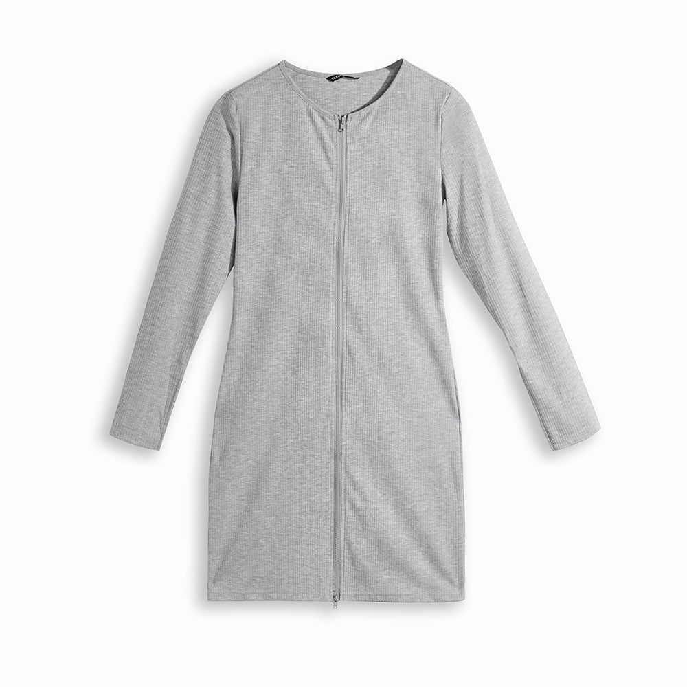 Be Polite Vaffanculo Women's Long Sleeve Zipper Front Dress