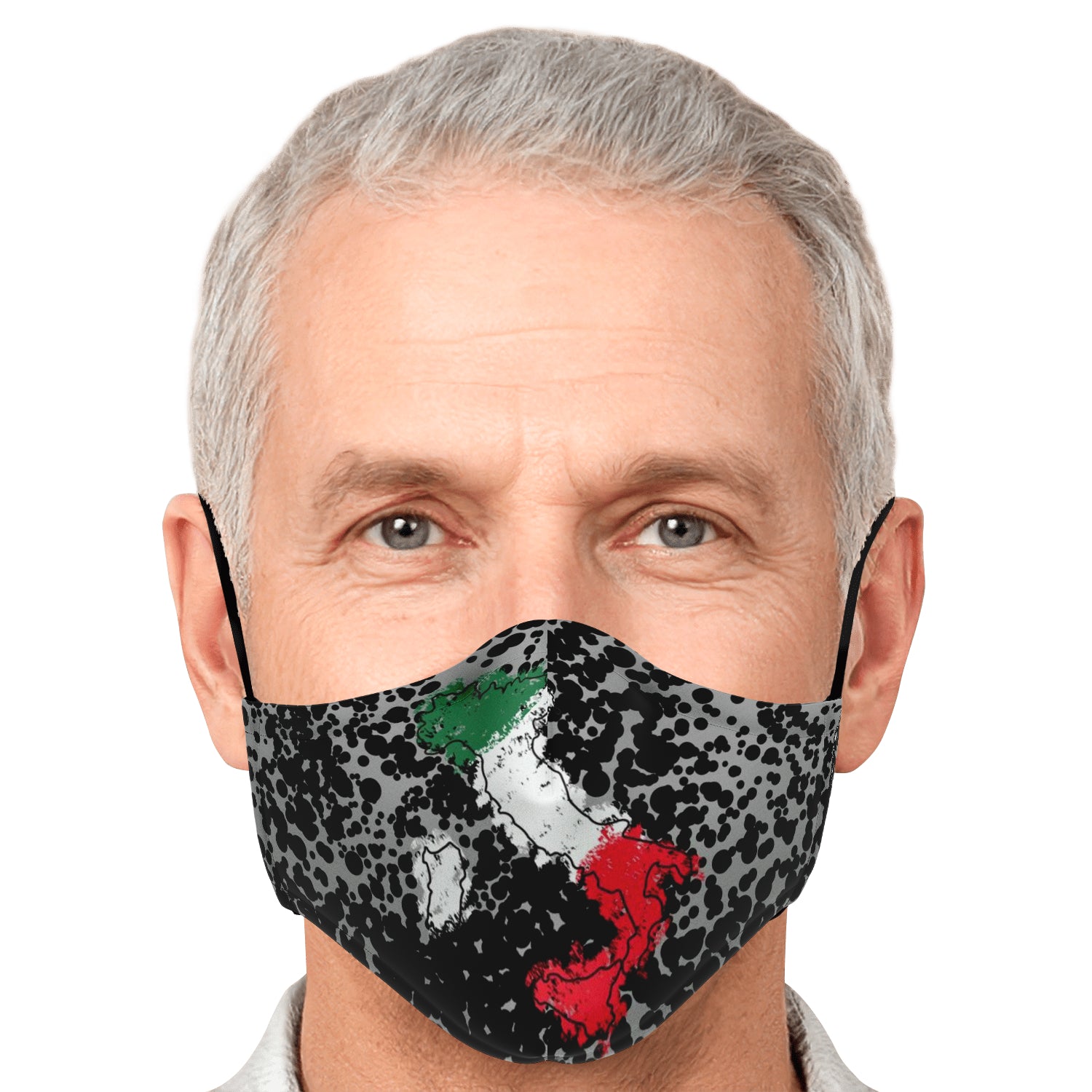 Italy Flag Map Paint Grey Face Mask + 2 PM 2.5 Filters