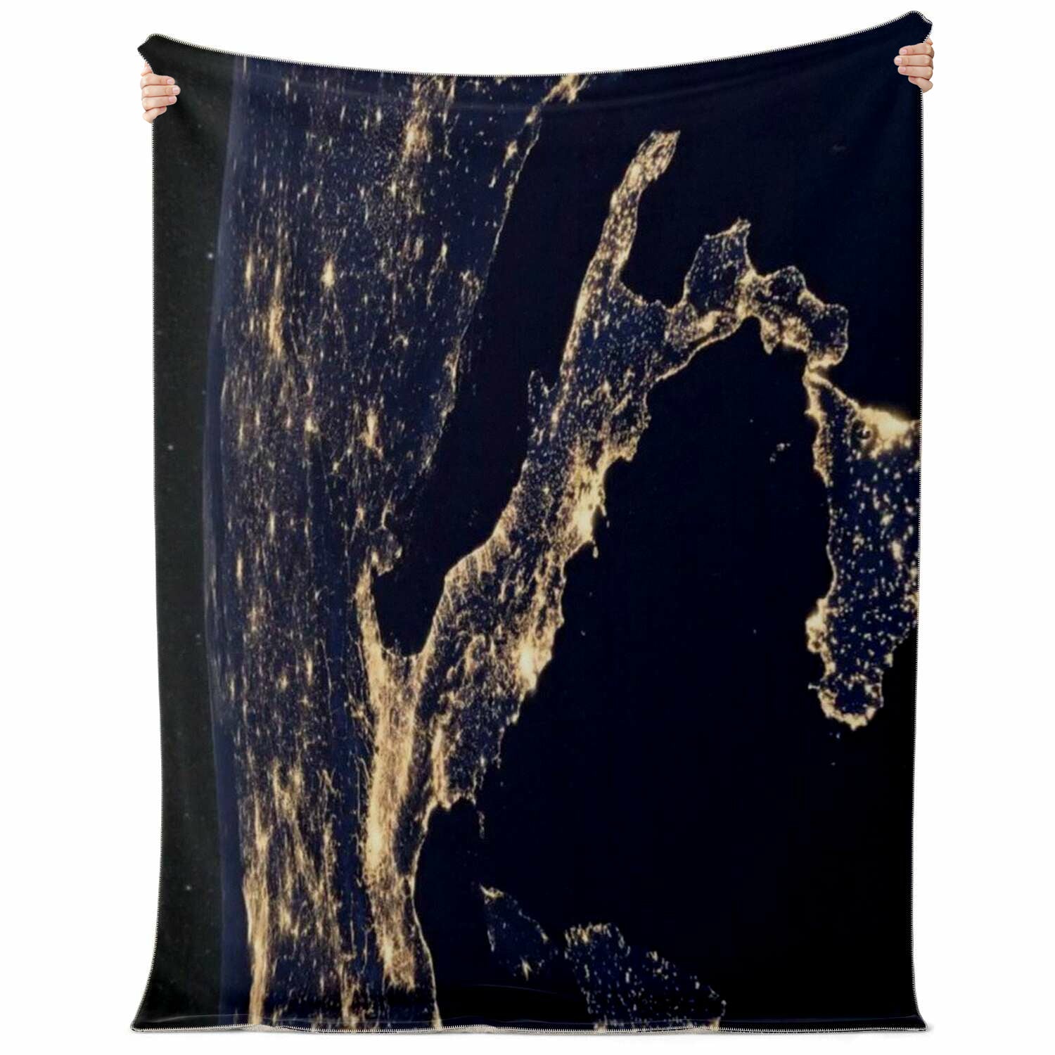 Italy Satellite View Premium Microfleece Blanket