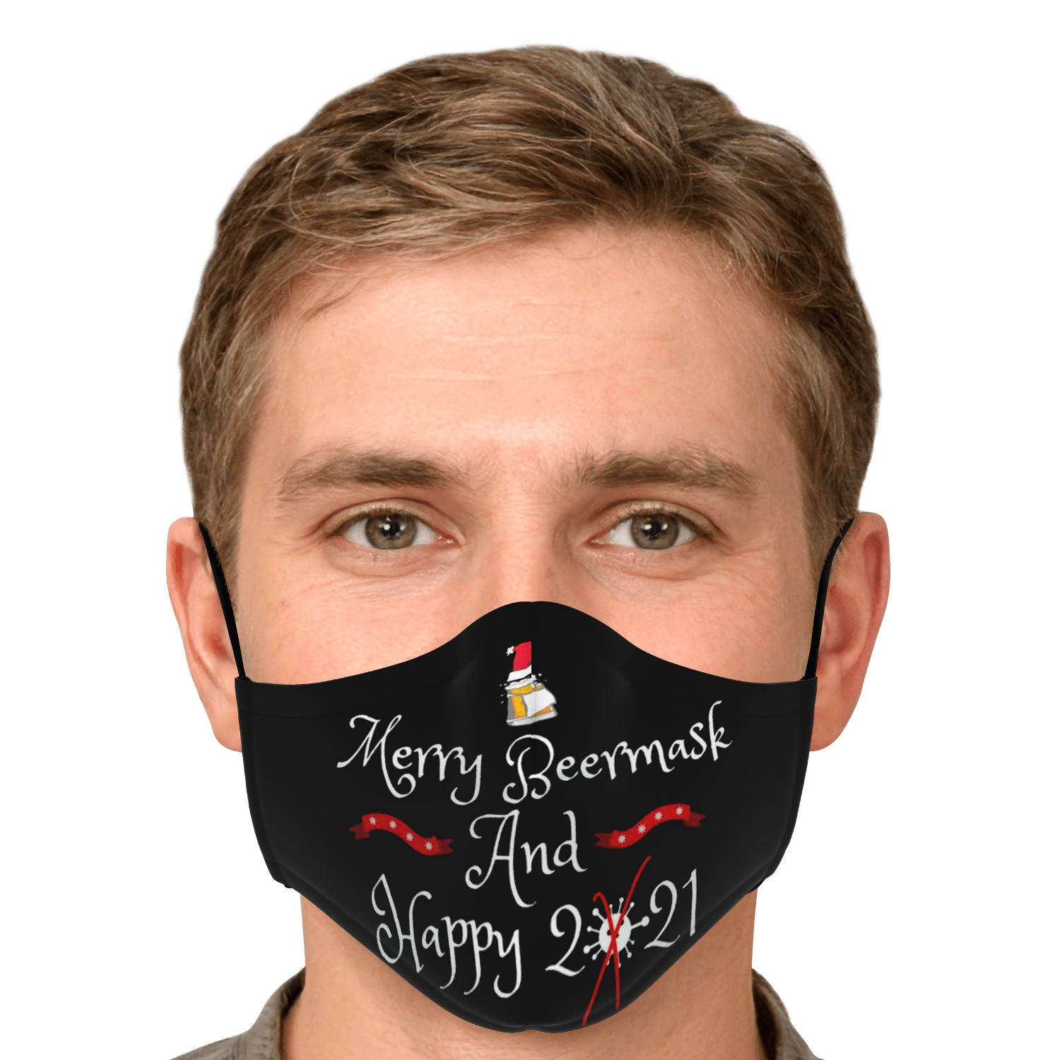 Merry Beermask And Happy 2021 Face Mask + 2 PM 2.5 Filters