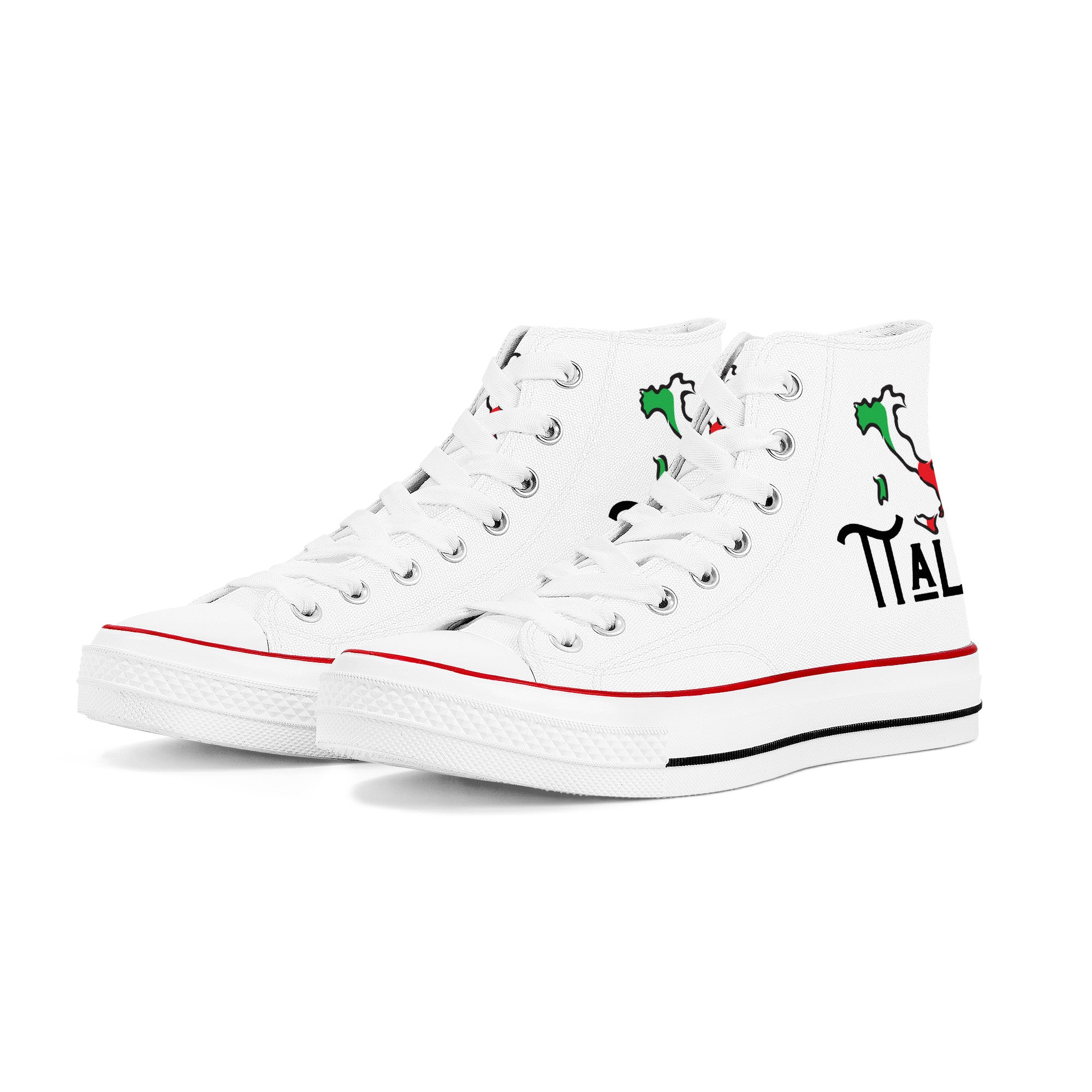 Italia High Top Canvas Shoes - White