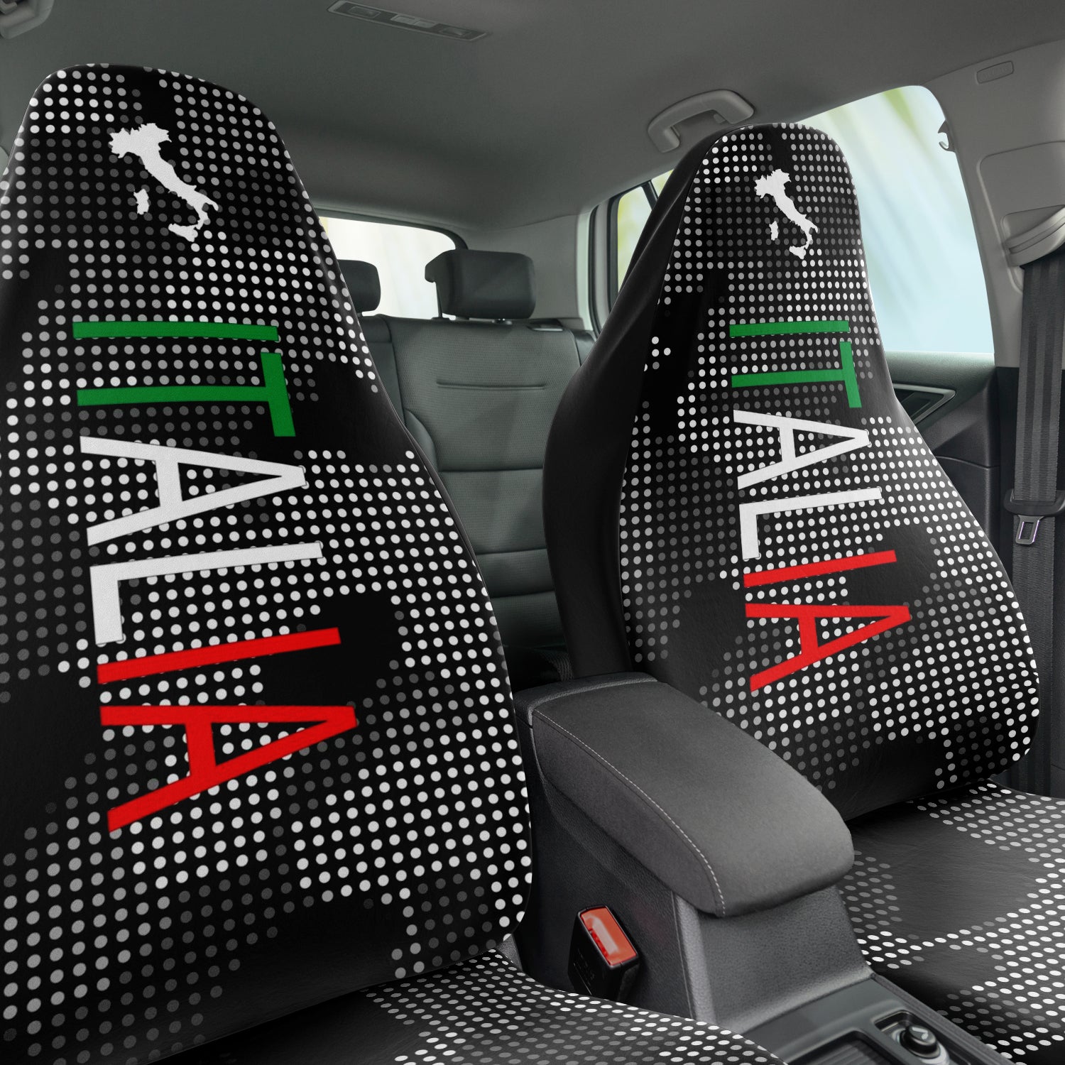 Italia Carbon Grey Car Seat Covers (Set Of 2)