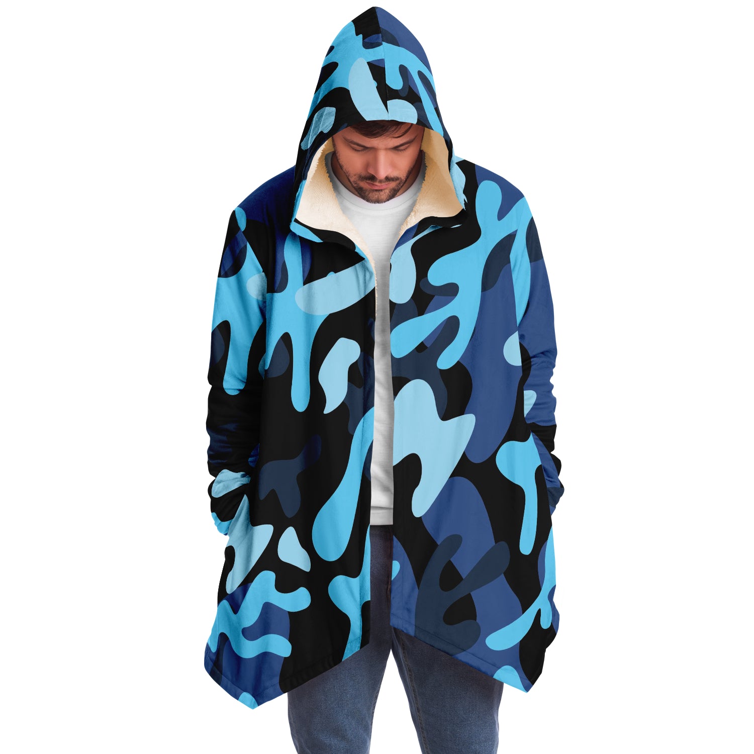 Italian Pride Blu Camo Microfleece Cloaks