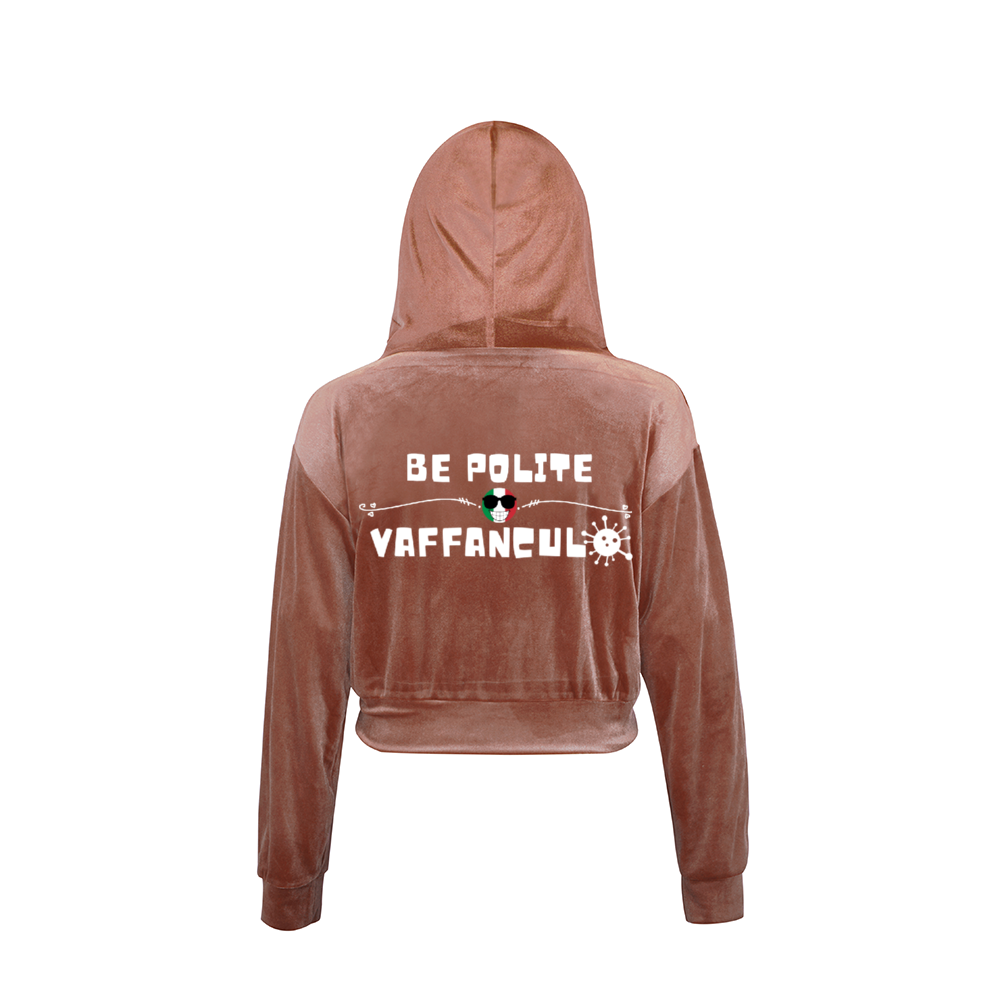 Be Polite Vaffanculo Women's Zippered Tracksuit Golden Velvet  Long Sleeve Hoodie Jacket+Pants