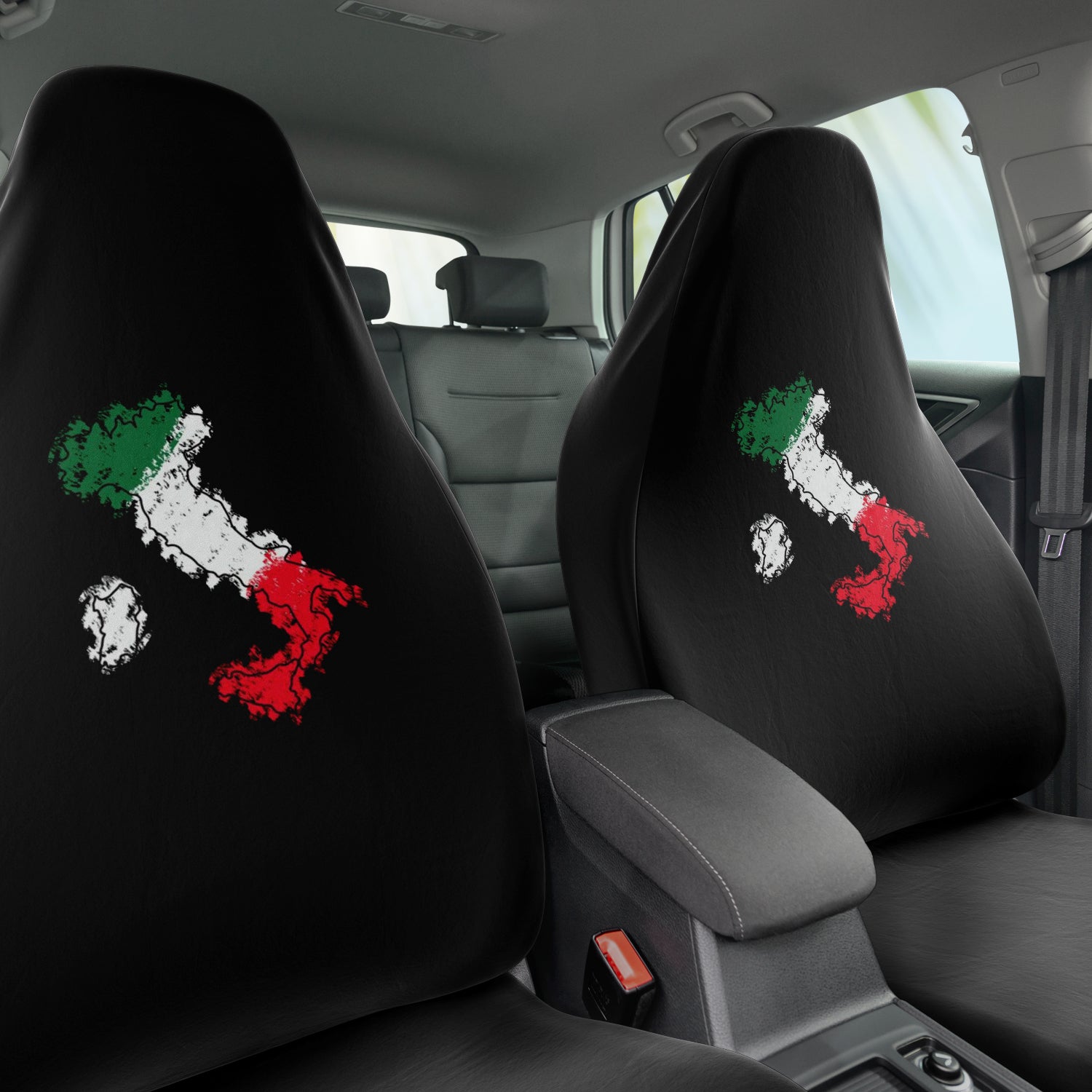 Italy Flag Map Car Seat Covers (Set Of 2)