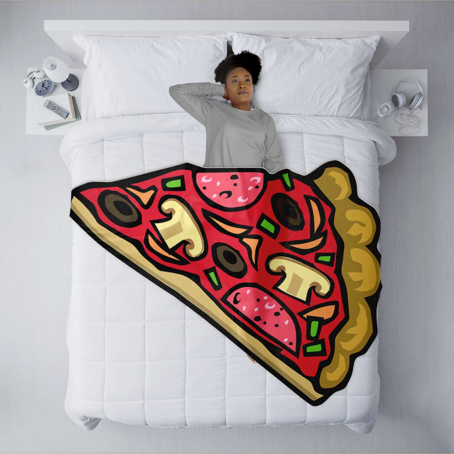 Pizza Slice Freeform Microfiber Fleece Blanket