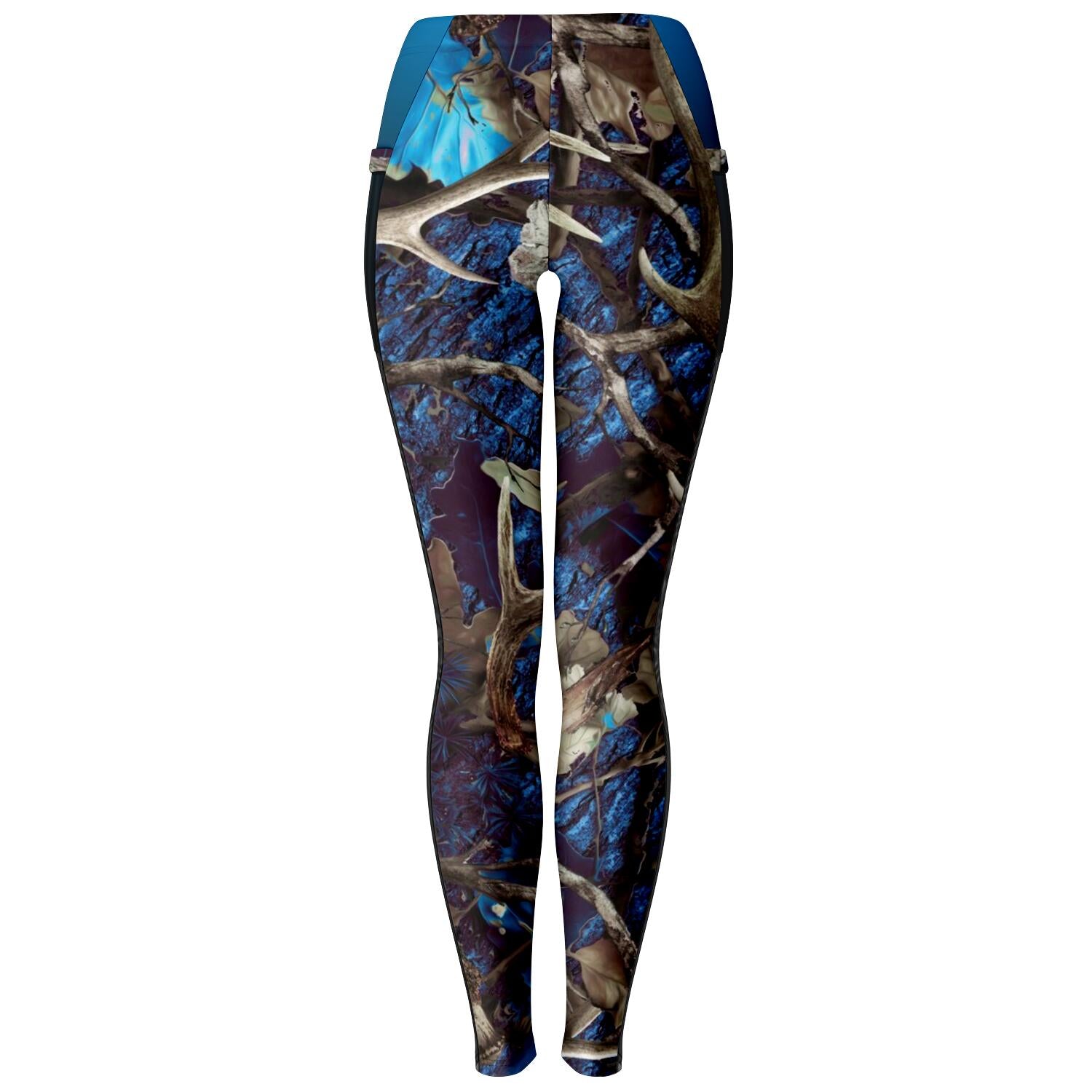 Blu Camo Mesh Pocket Leggings