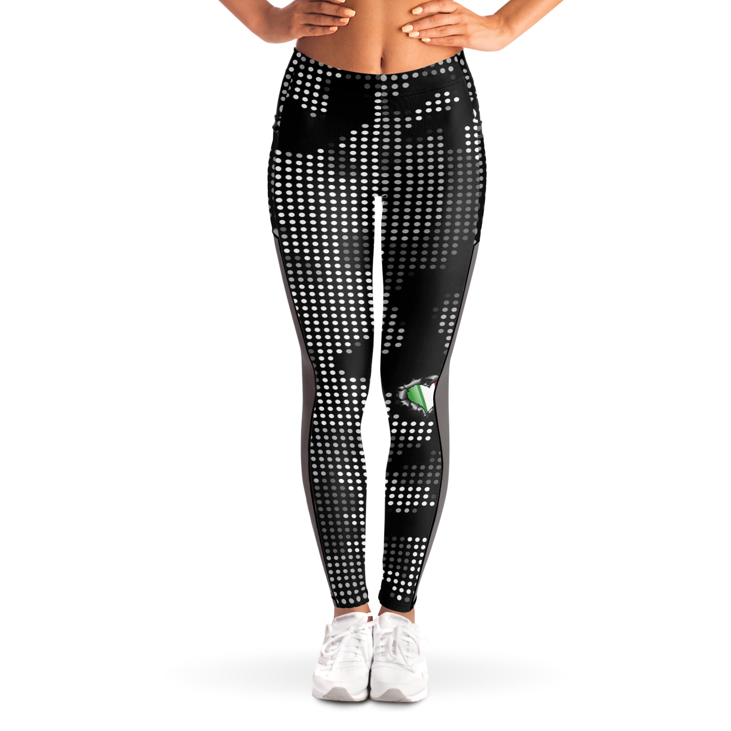 Italian Inside Carbon Fiber Grey Camo Mesh Pocket Leggings