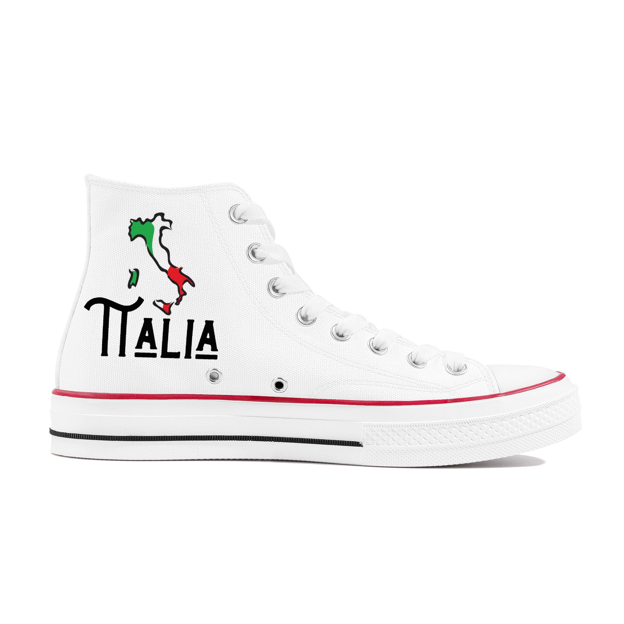 Italia High Top Canvas Shoes - White