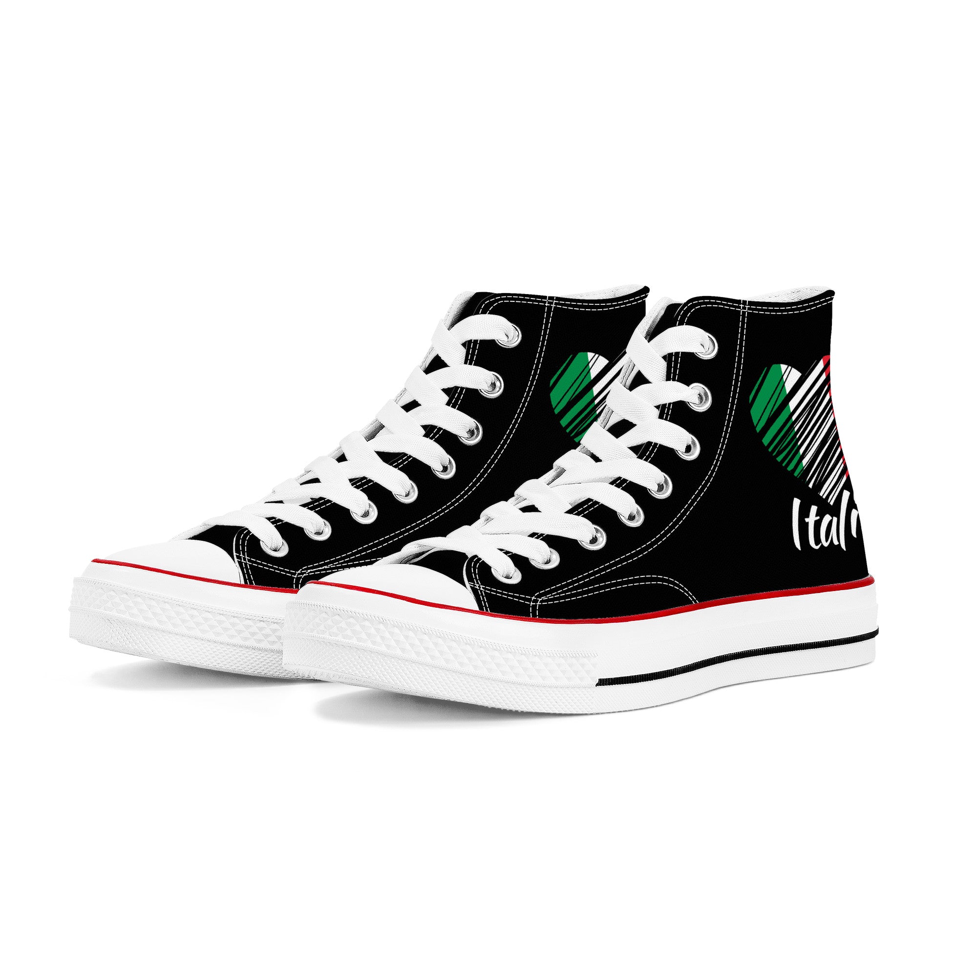 I Love Italy High Top Canvas Shoes