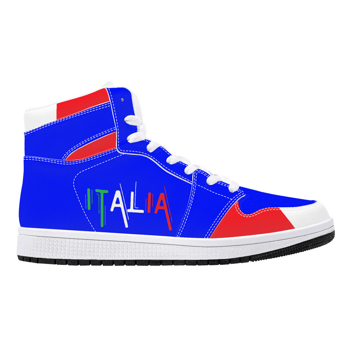 Italia High-Top Leather Sneakers - Blu