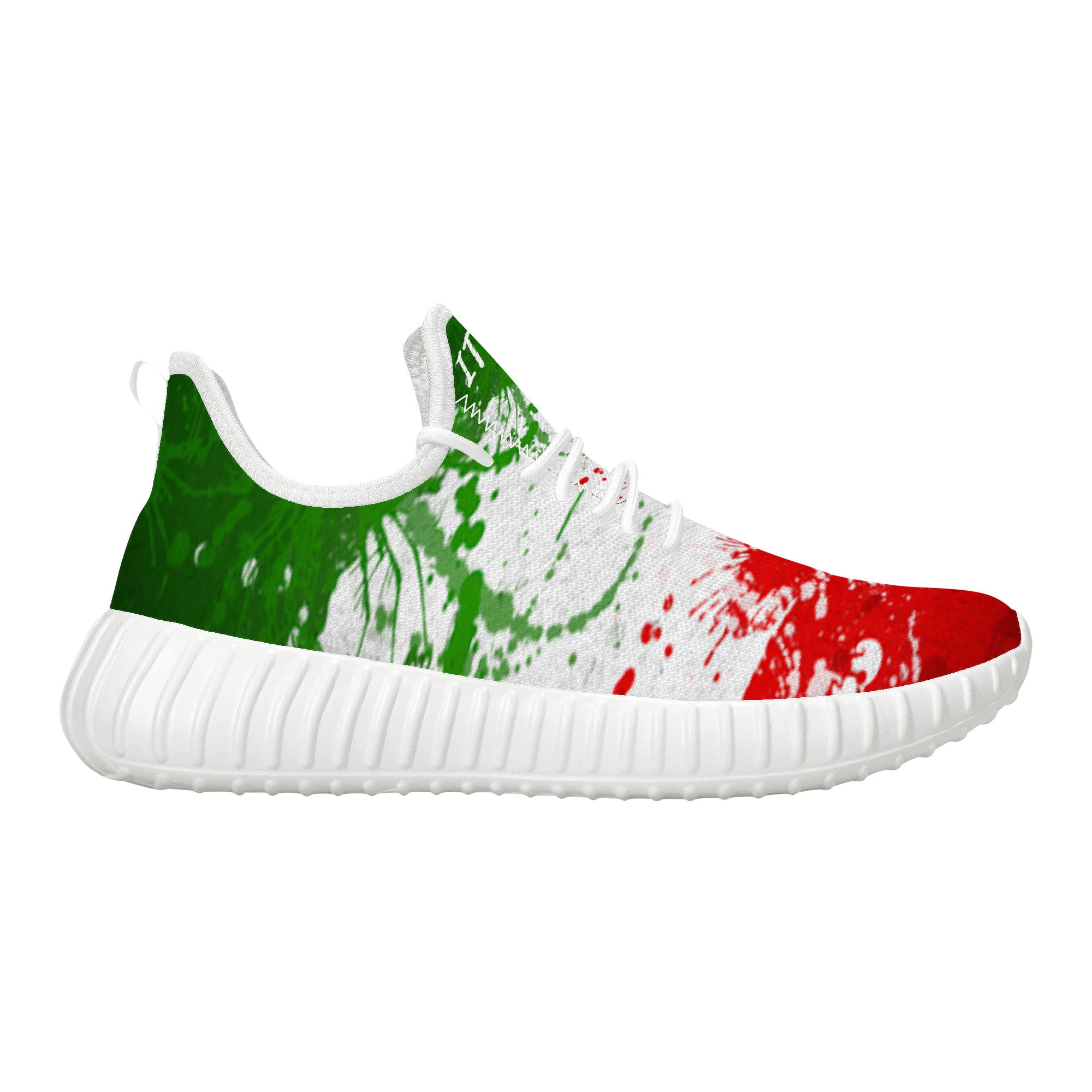 Italia Italy Flag Paint Art Mesh Knit Sneakers