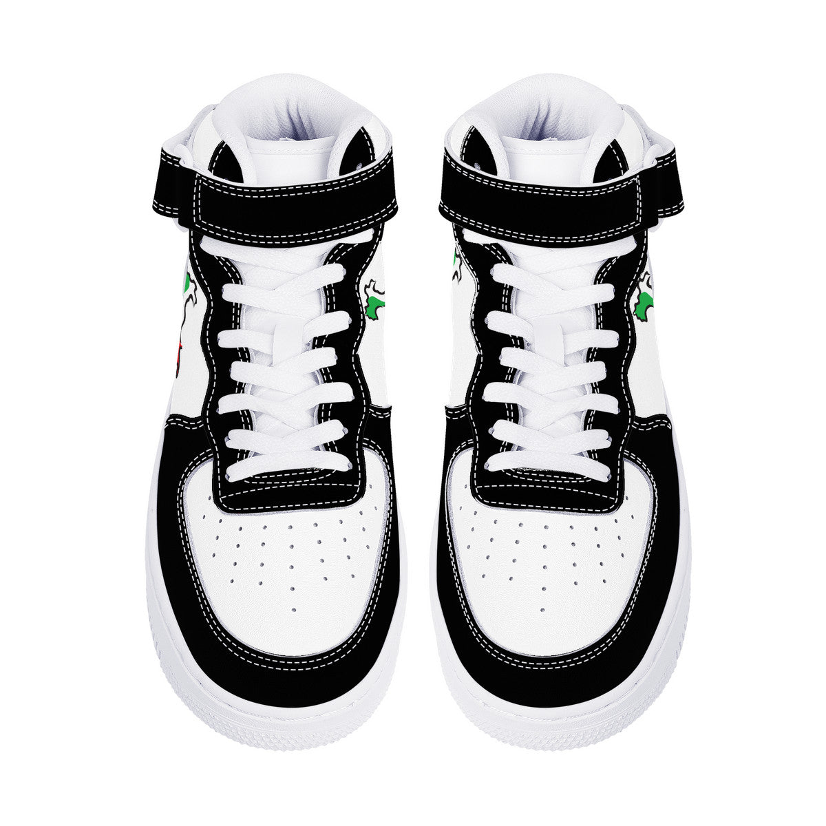 Italia Flag Map High Top Unisex Black Sneakers