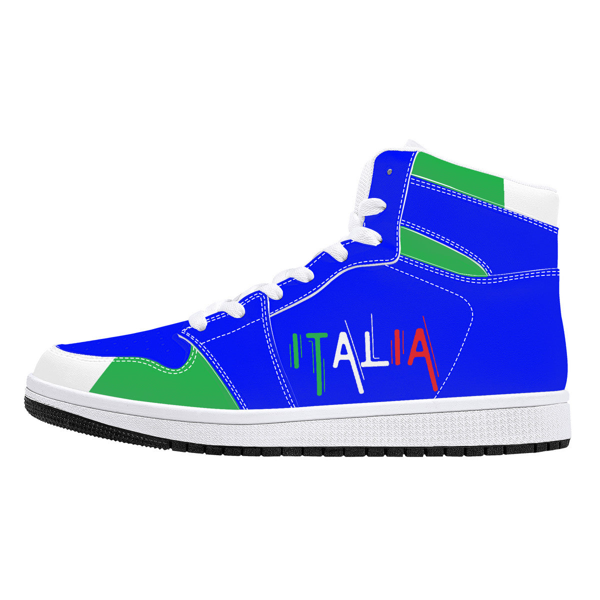 Italia High-Top Leather Sneakers - Blu