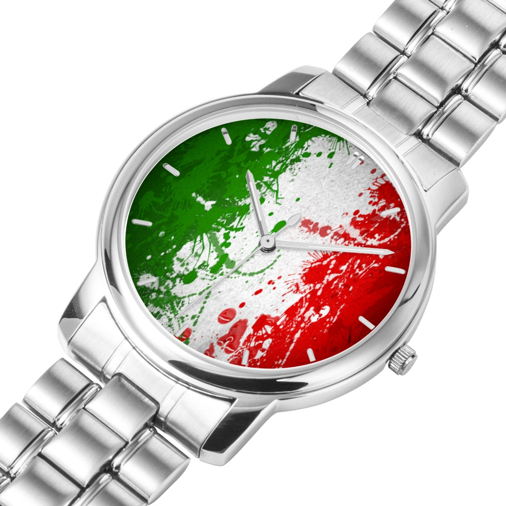 Italian Flag Art Steiless Steel Watch