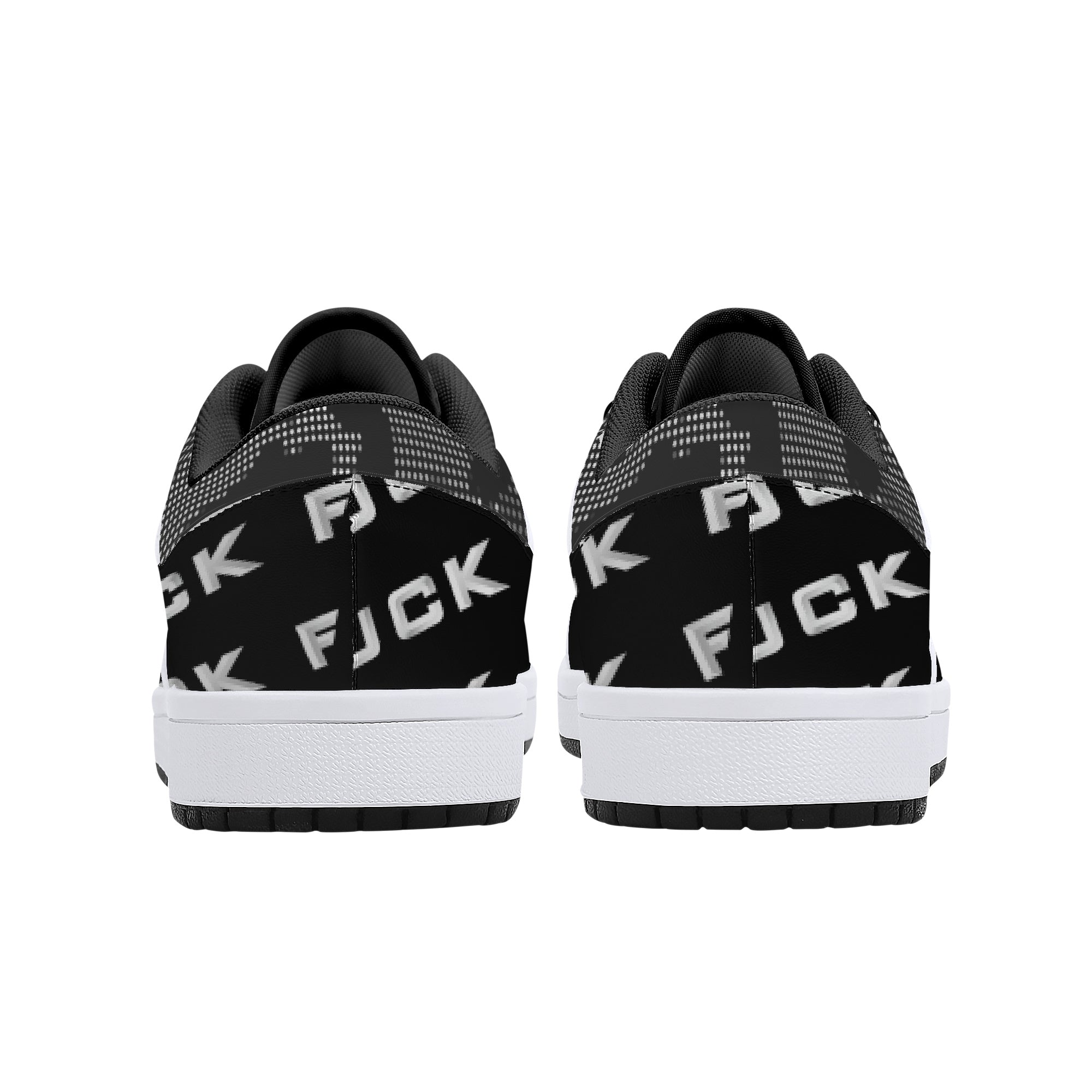 Fuck Low-Top Leather Sneakers - Black