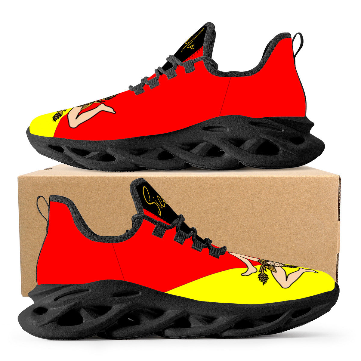 Sicilian Flag Flex Control Sneakers - Black