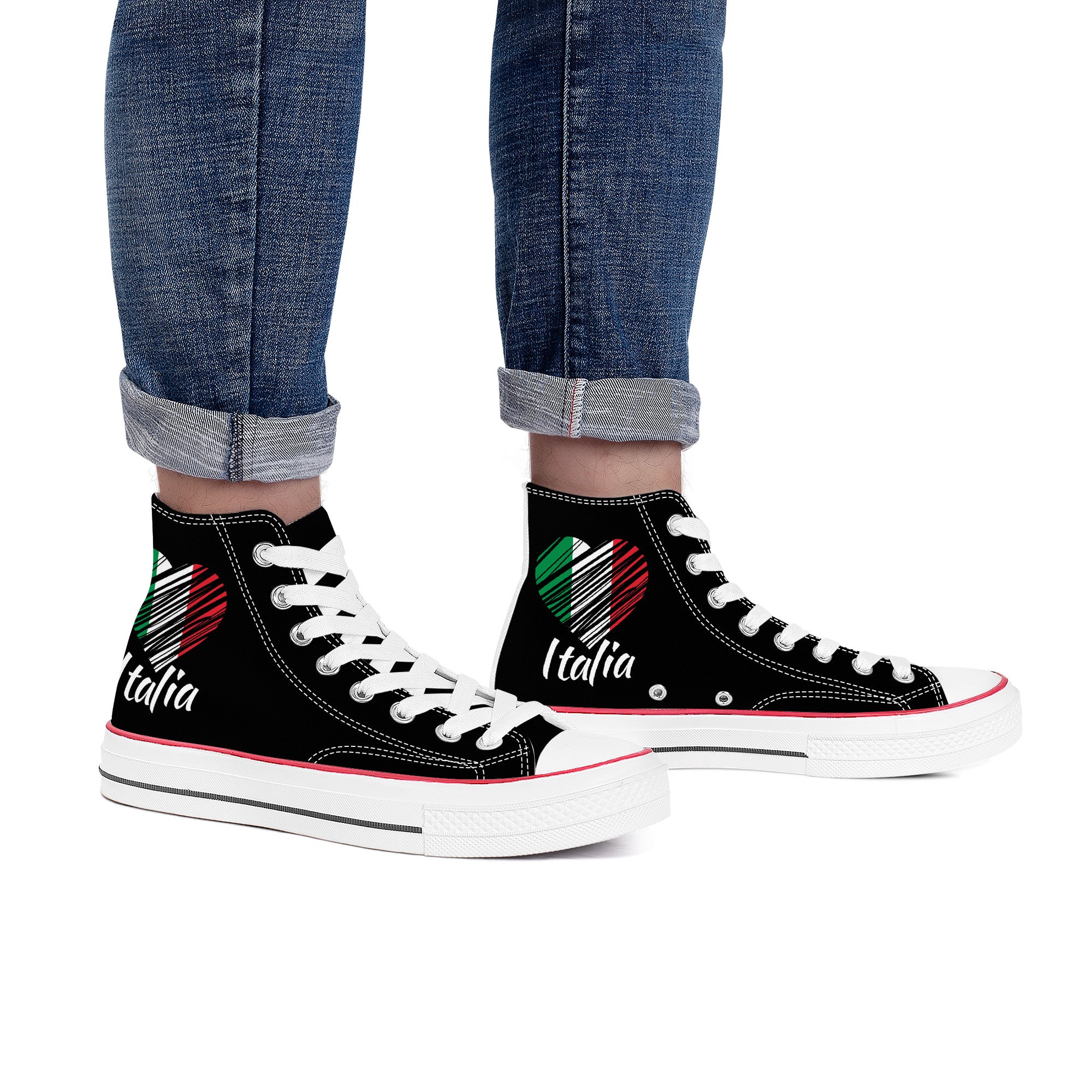 I Love Italy High Top Canvas Shoes