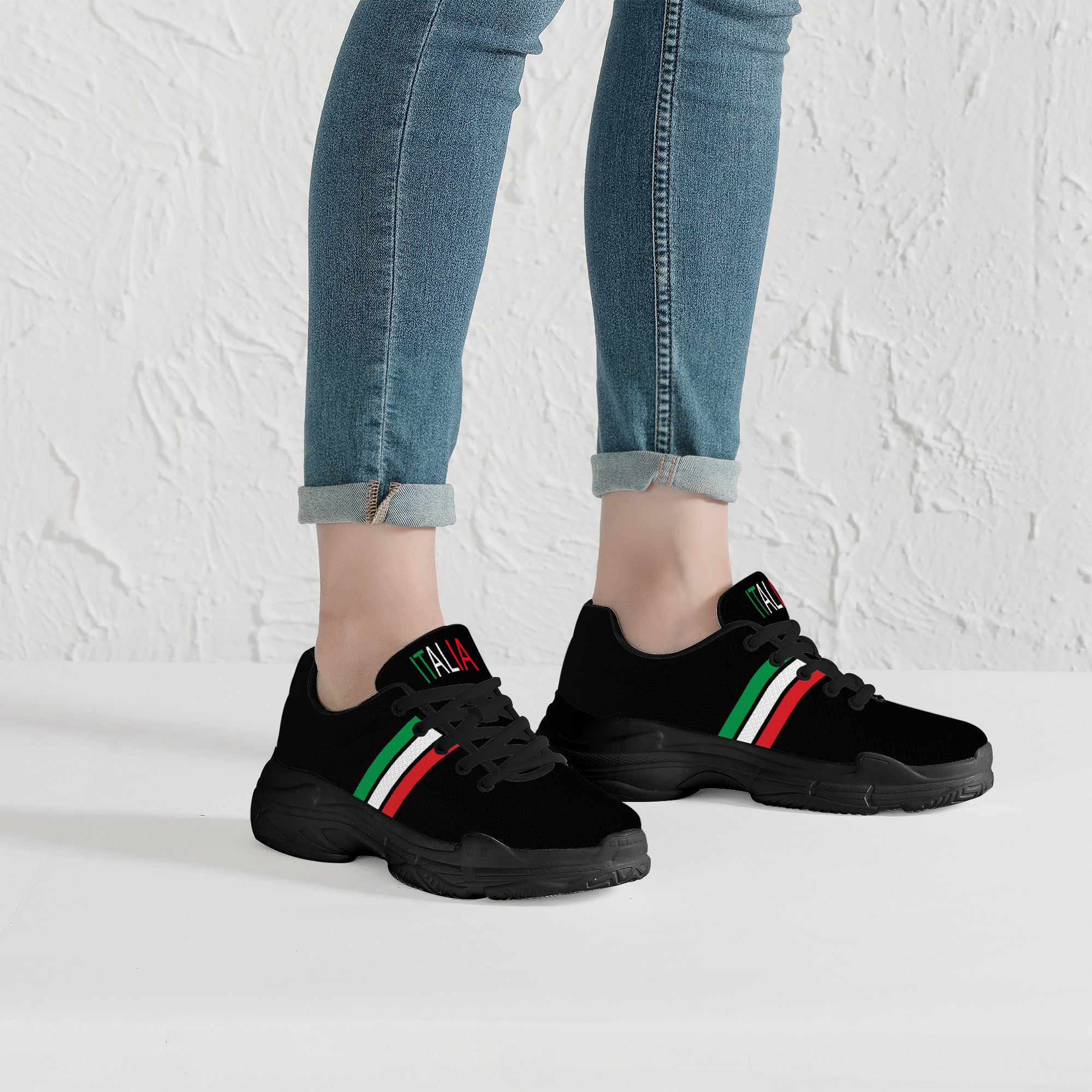 Italia Chunky Sneakers - Black