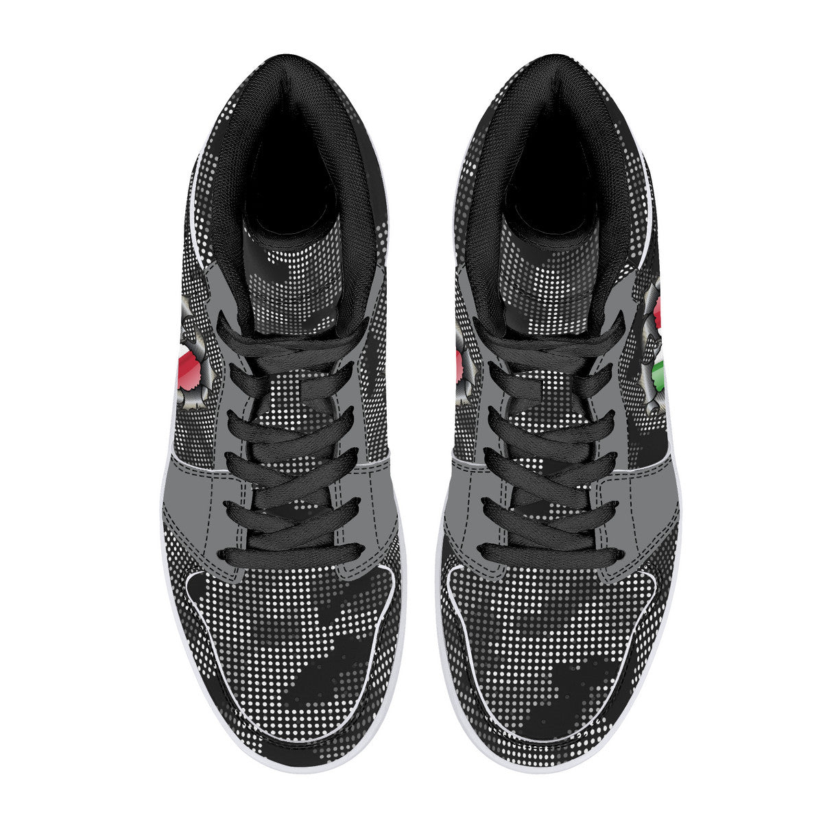 Italia Inside Carbon Fiber Grey Camo High-Top Leather Sneakers