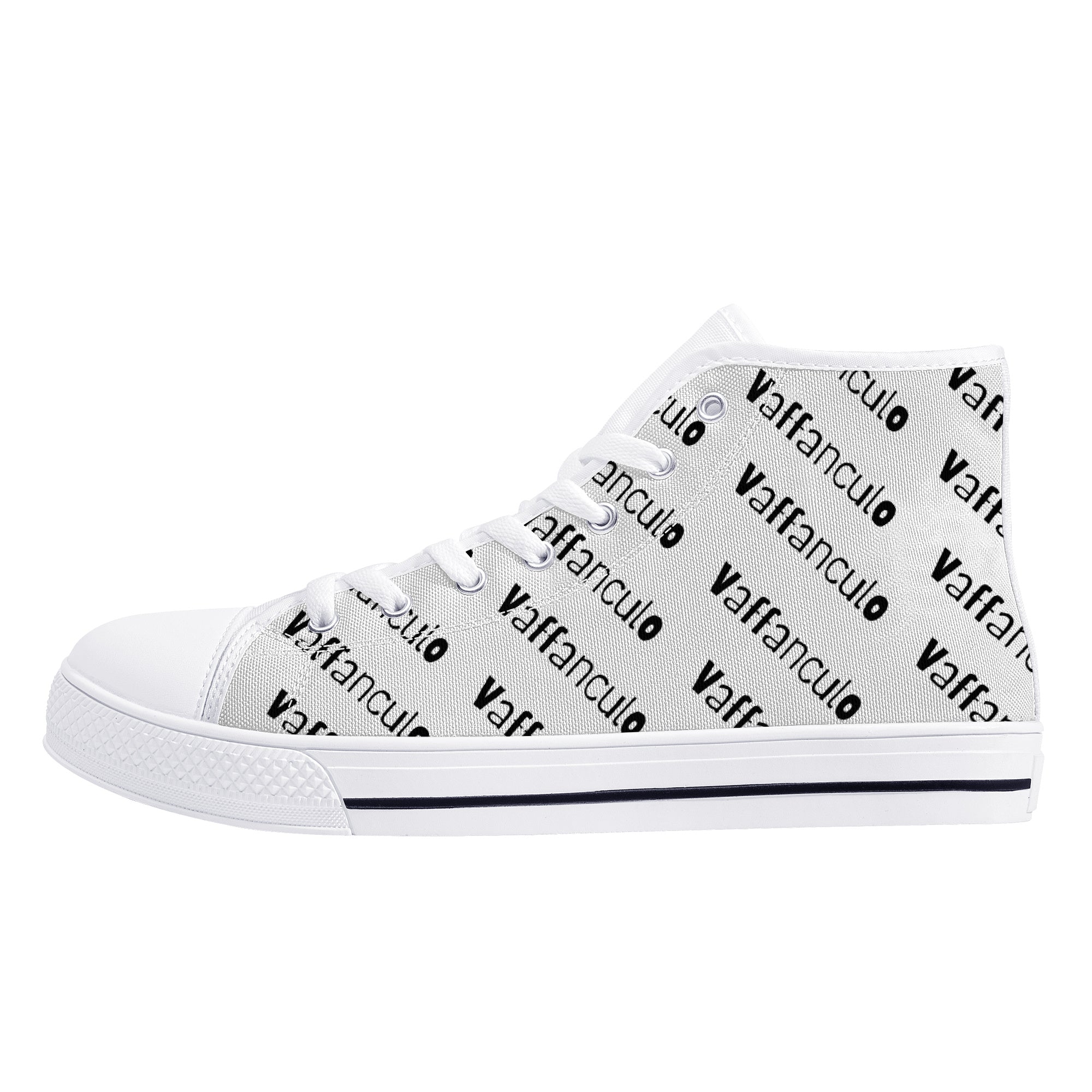 Vaffanculo High-Top Canvas Shoes - White