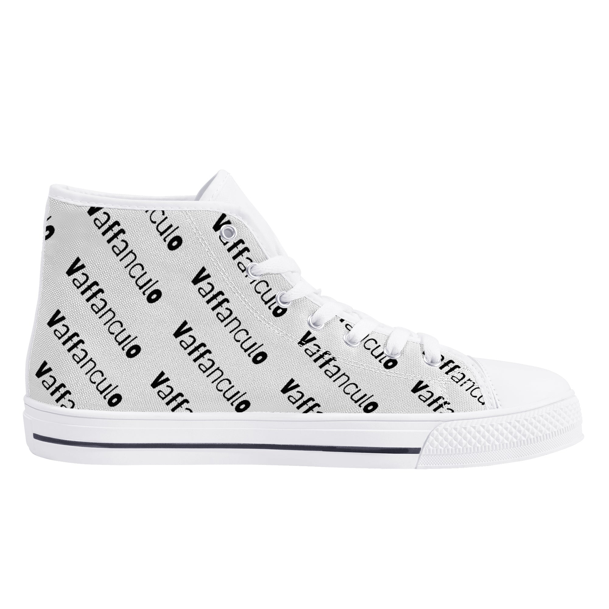 Vaffanculo High-Top Canvas Shoes - White