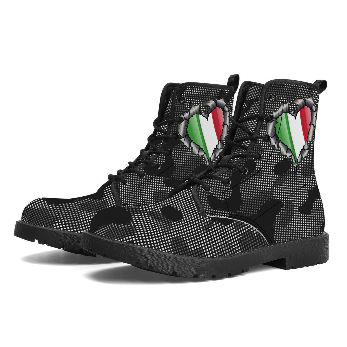 Italian Inside Carbon Fiber Camo Trendy Leather Boots