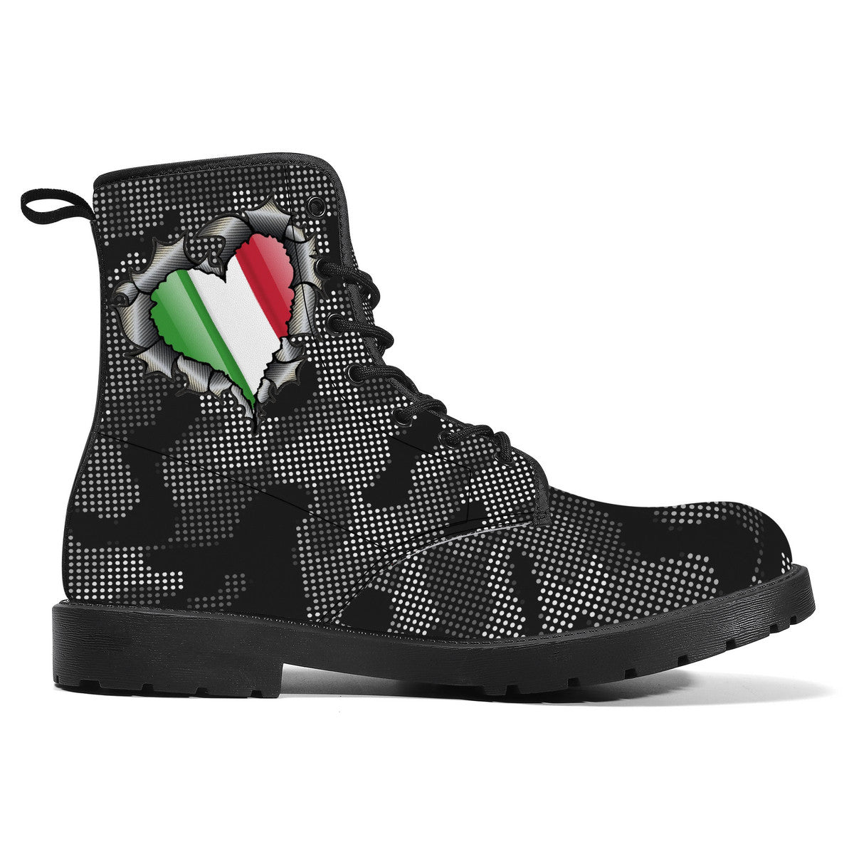 Italian Inside Carbon Fiber Camo Trendy Leather Boots