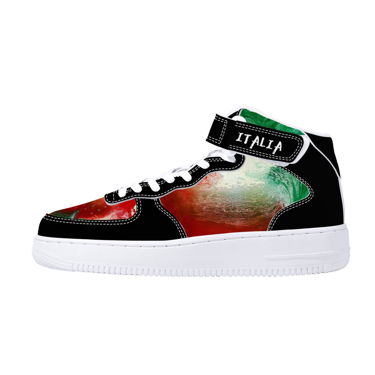 Italy Flag Paint Art High Top Unisex Sneakers