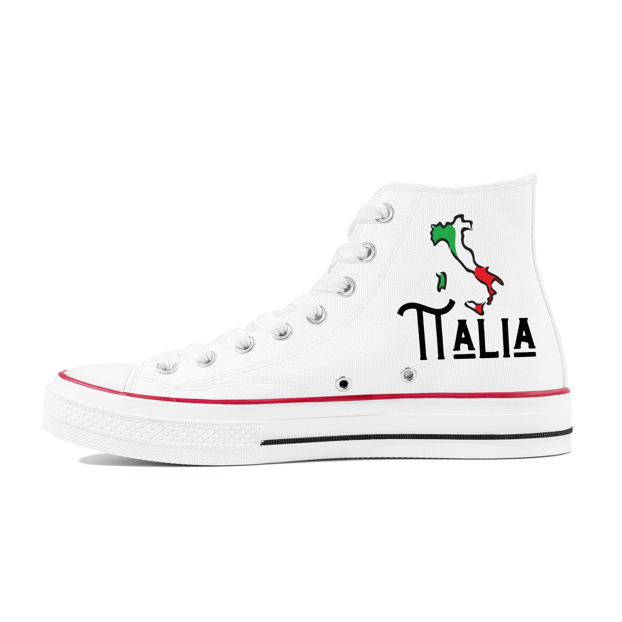 Italia High Top Canvas Shoes - White