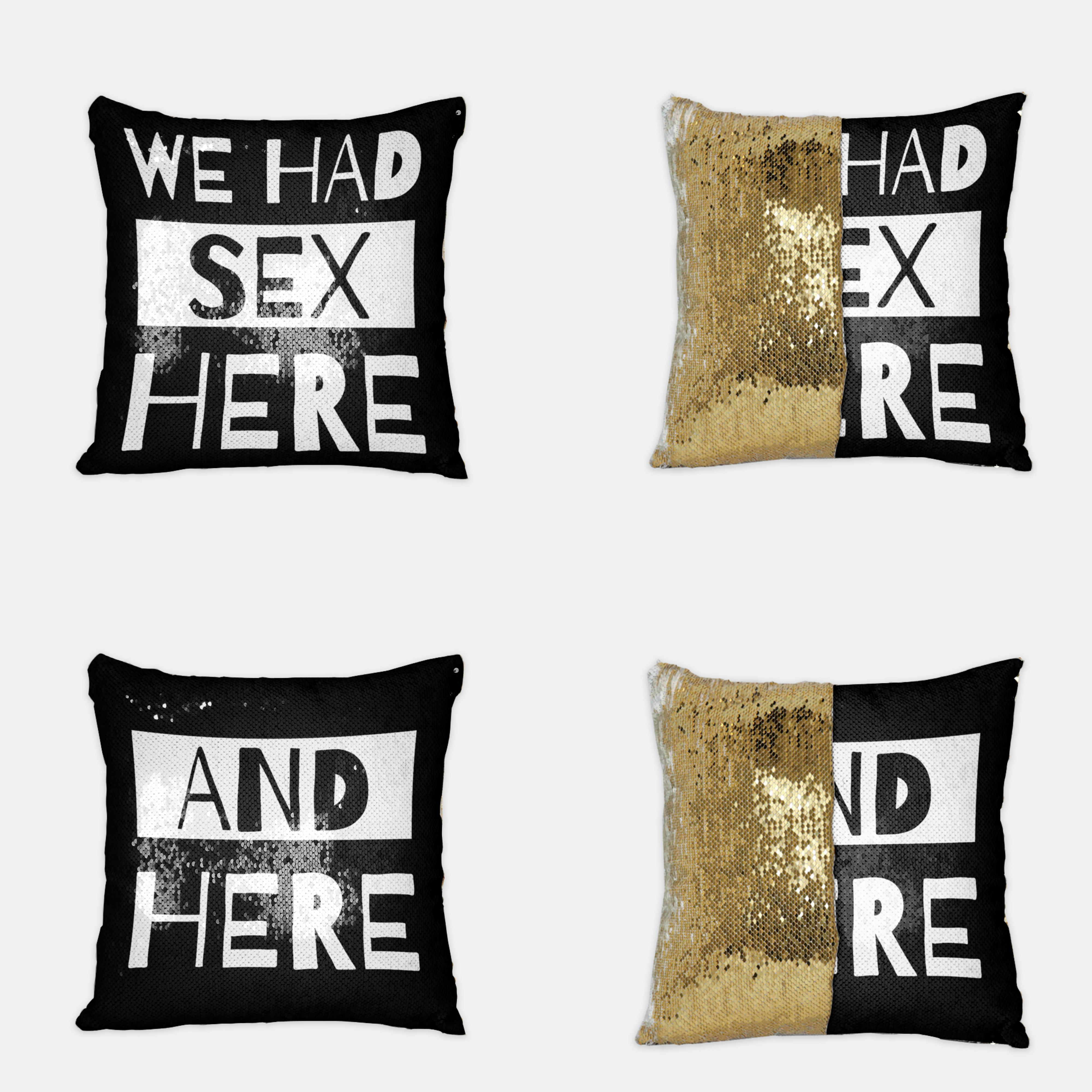 We Had Sex Here And Here Sequin Reversible Pillow Case Set Of 2