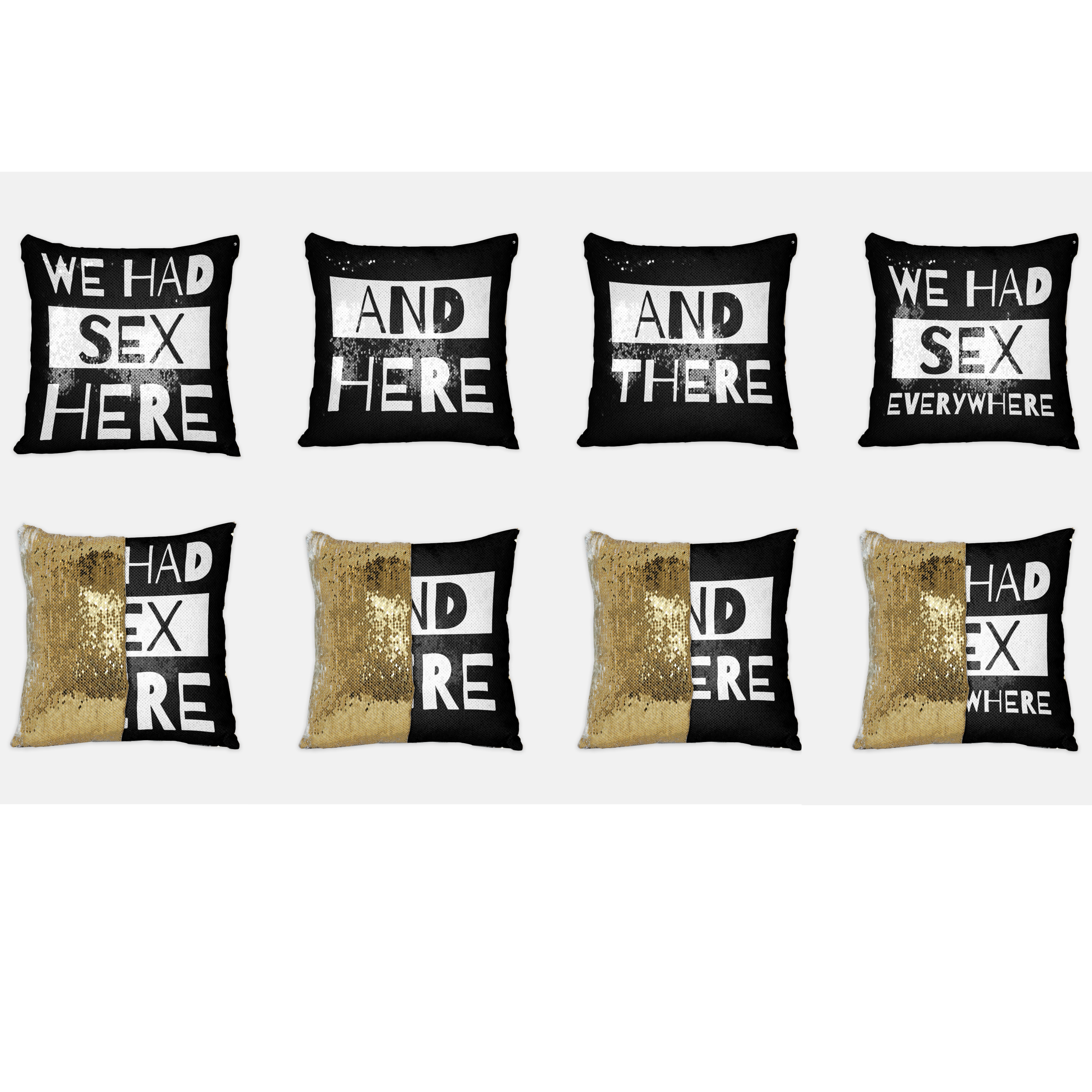 We Had Sex Here And There Sex Everywhere Sequin Reversible Pillow Case Set Of 4