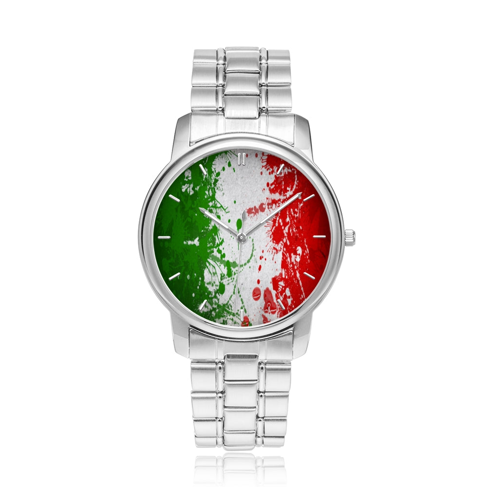 Italian Flag Art Steiless Steel Watch