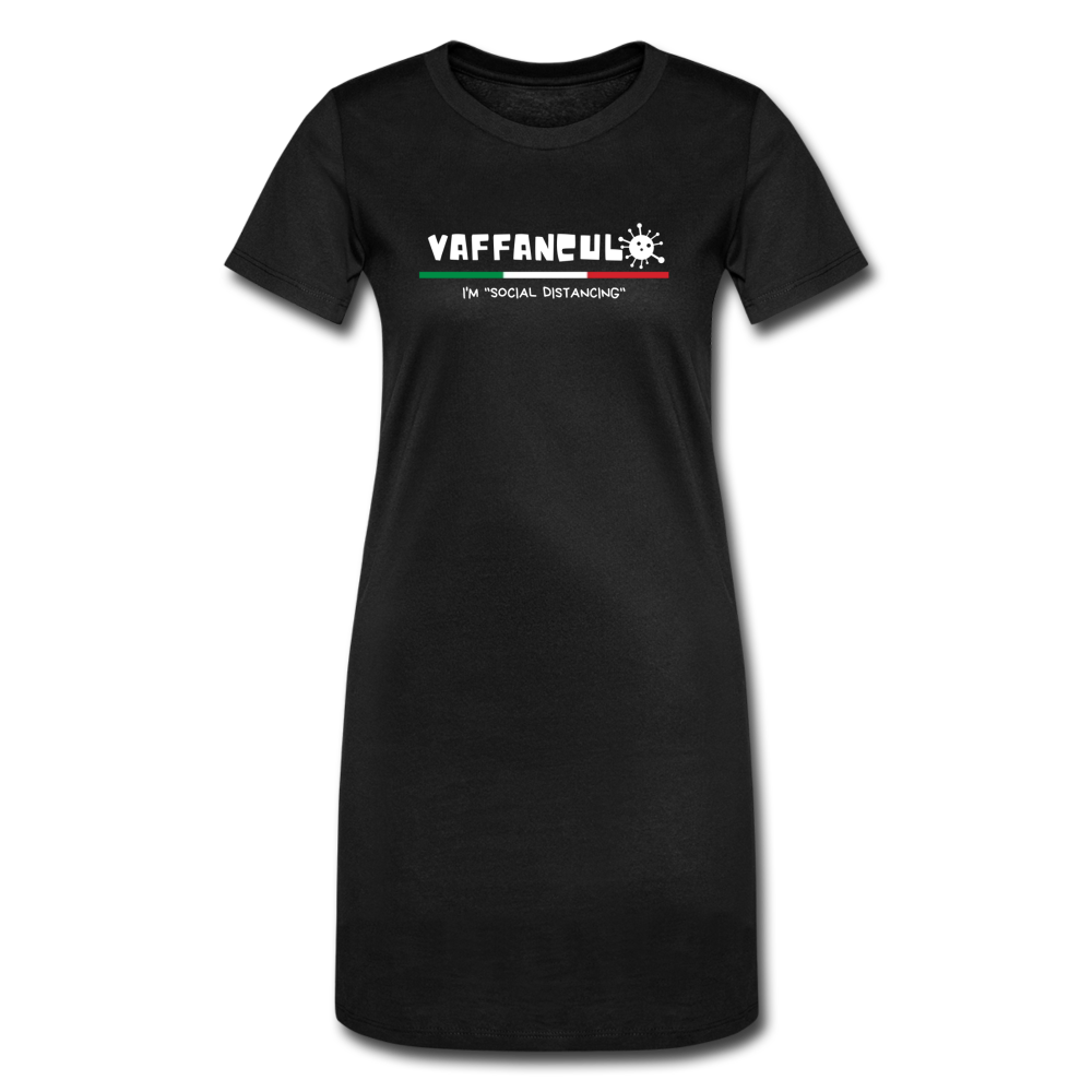 Vaffanculo Social Distancing Women's T-Shirt Dress - black