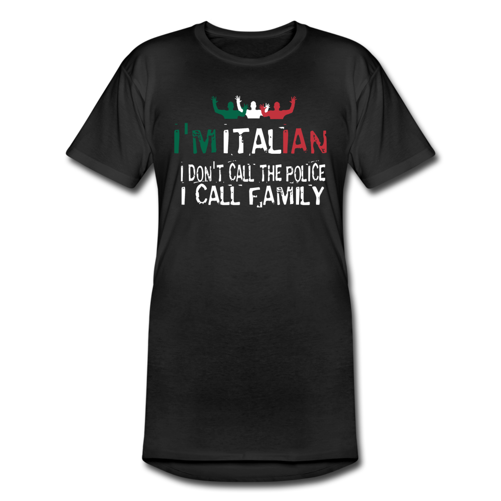 I'm Italian I Call Family Men’s Long Body Urban Tee - black