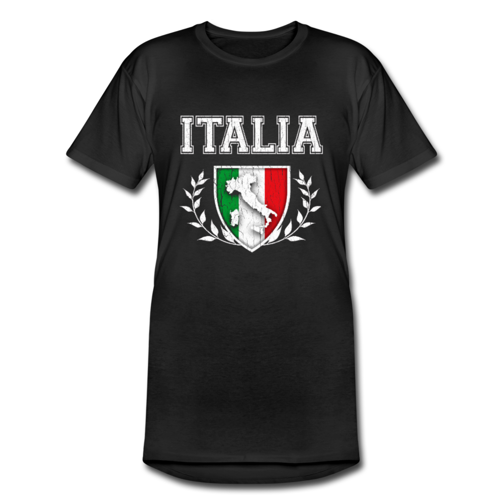 Italia Vintage Men’s Long Body Urban Tee - black