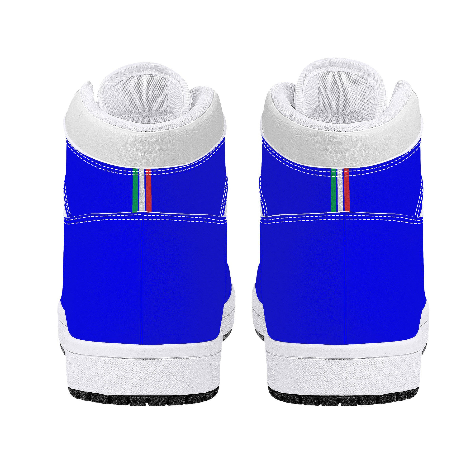 Italia Blu High-Top Leather Sneakers - White