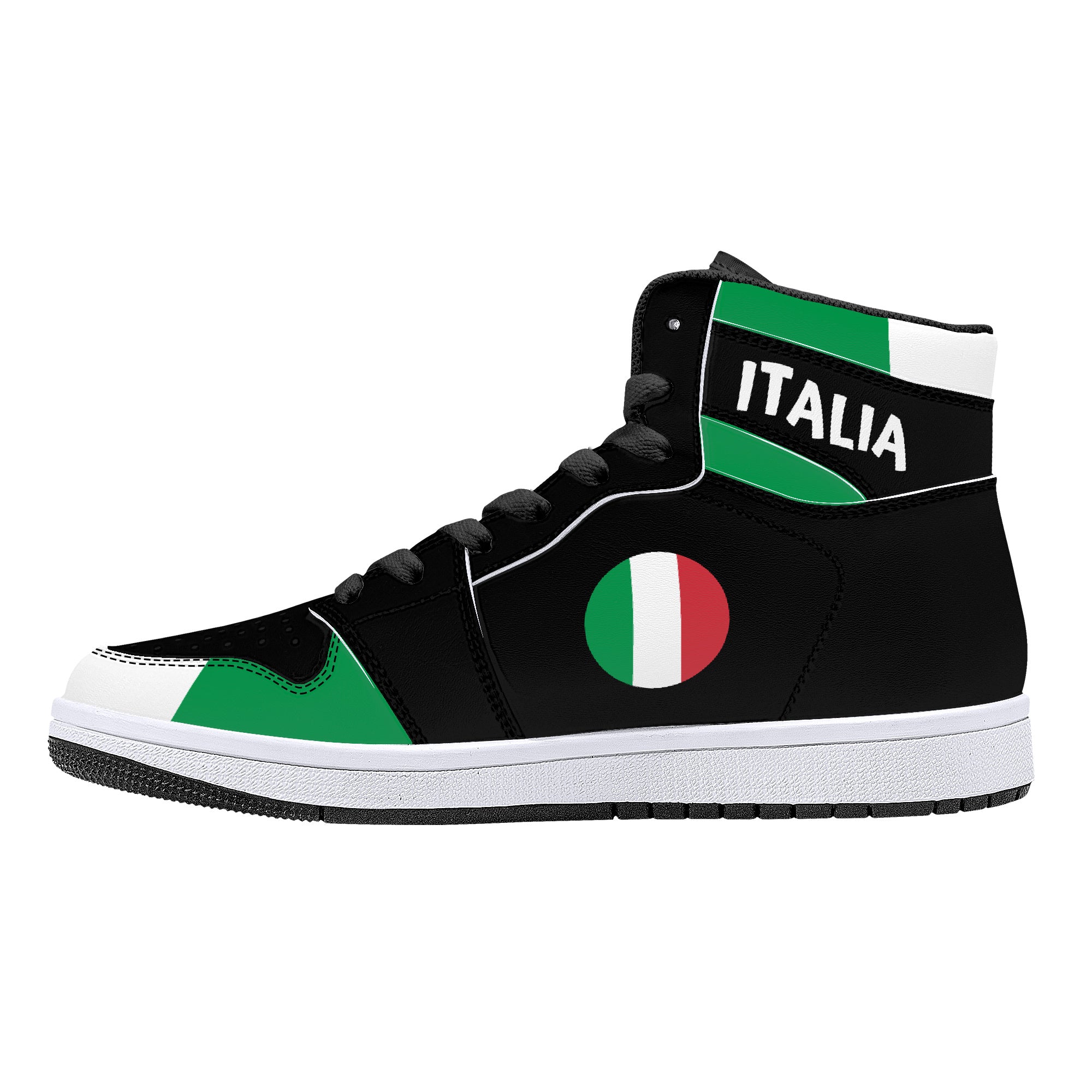 Italia High-Top Leather Sneakers - Black