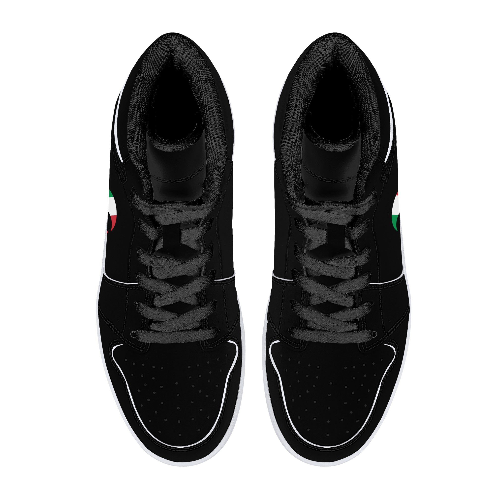 Vaffanculo High-Top Leather Sneakers - Black