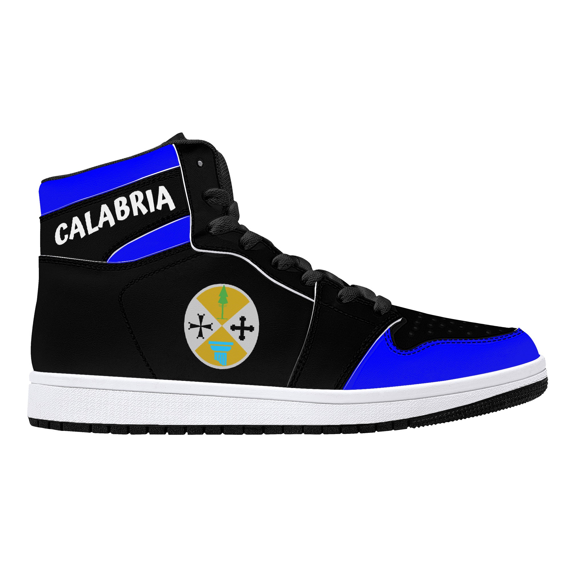 Calabria High-Top Leather Sneakers - Black