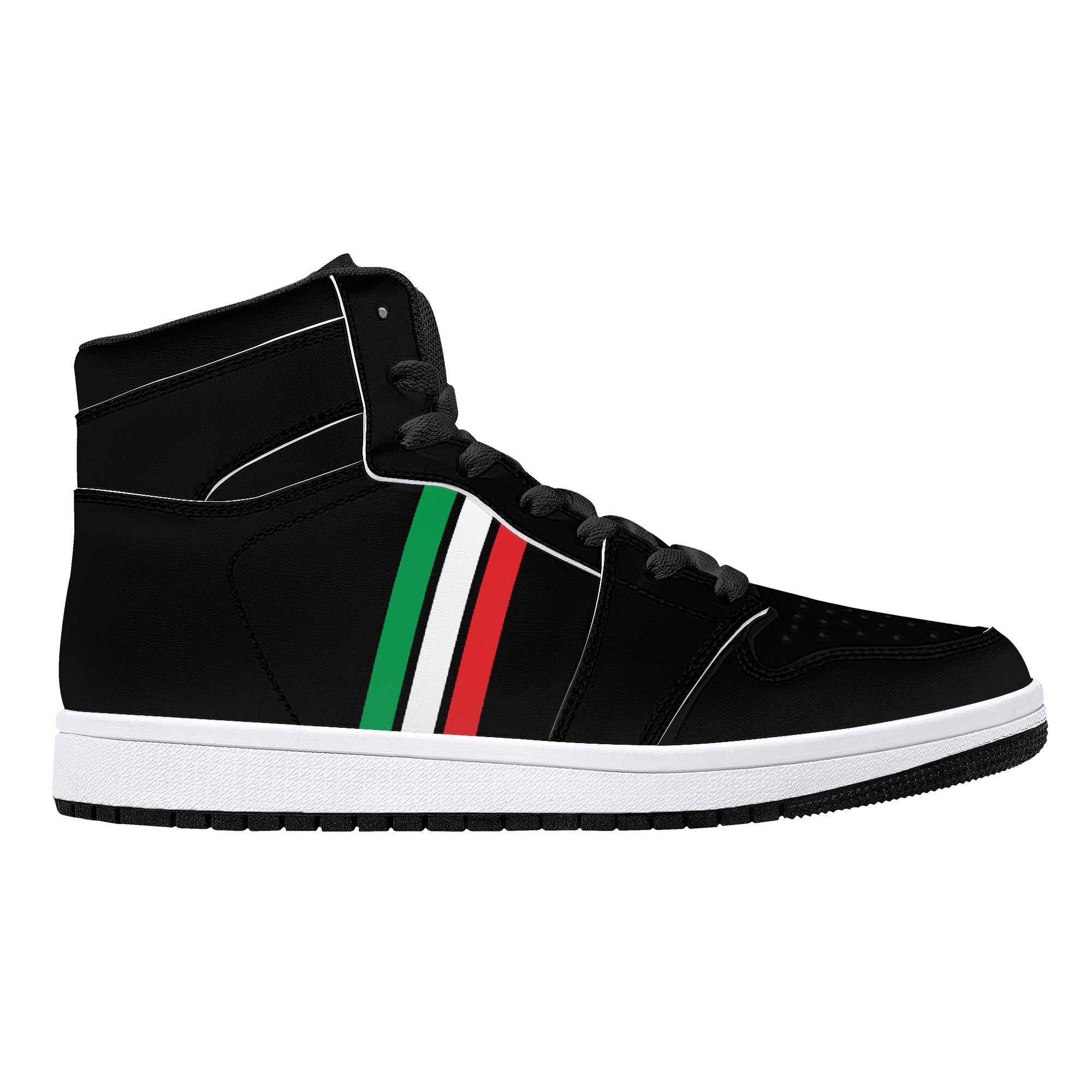 Italia High-Top Leather Sneakers - Black