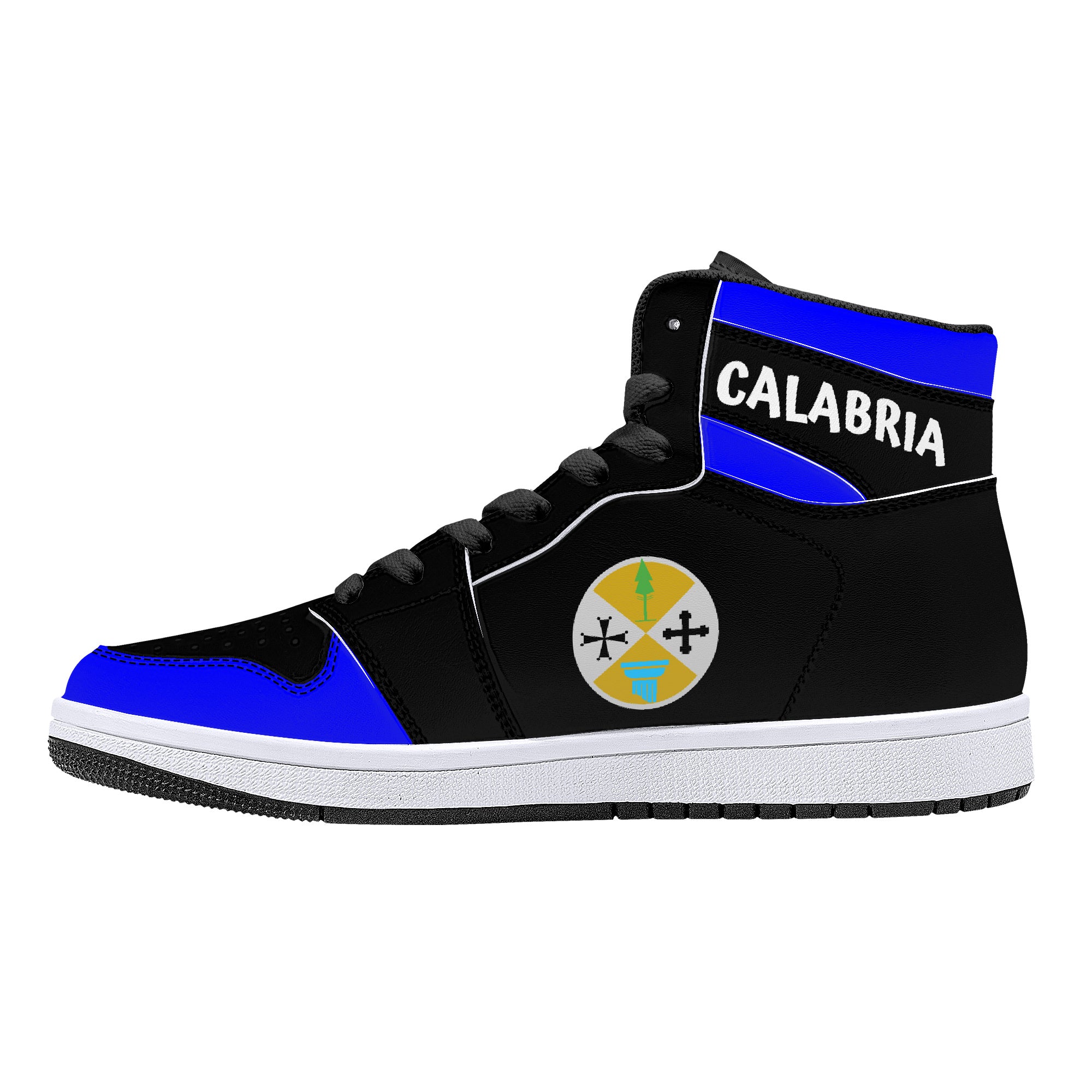 Calabria High-Top Leather Sneakers - Black