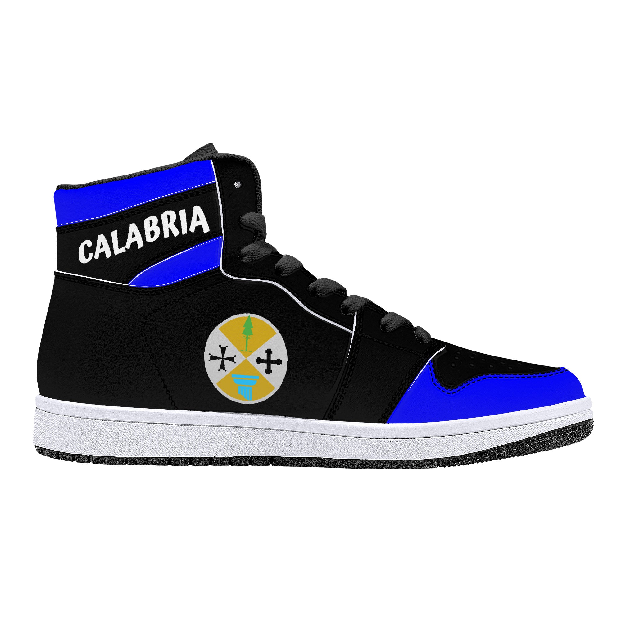 Calabria High-Top Leather Sneakers - Black