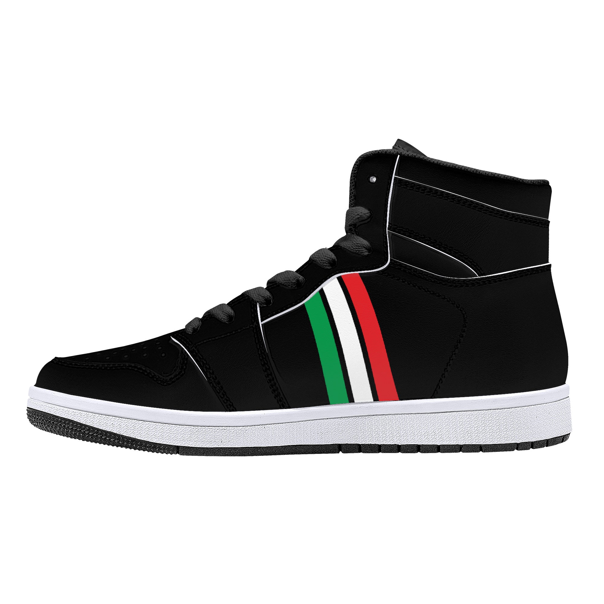 Italia High-Top Leather Sneakers - Black