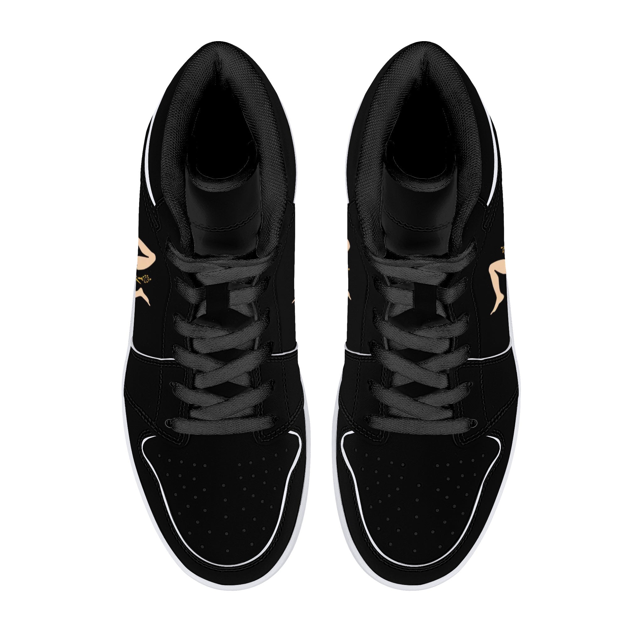 Sicilian High-Top Leather Sneakers - Black