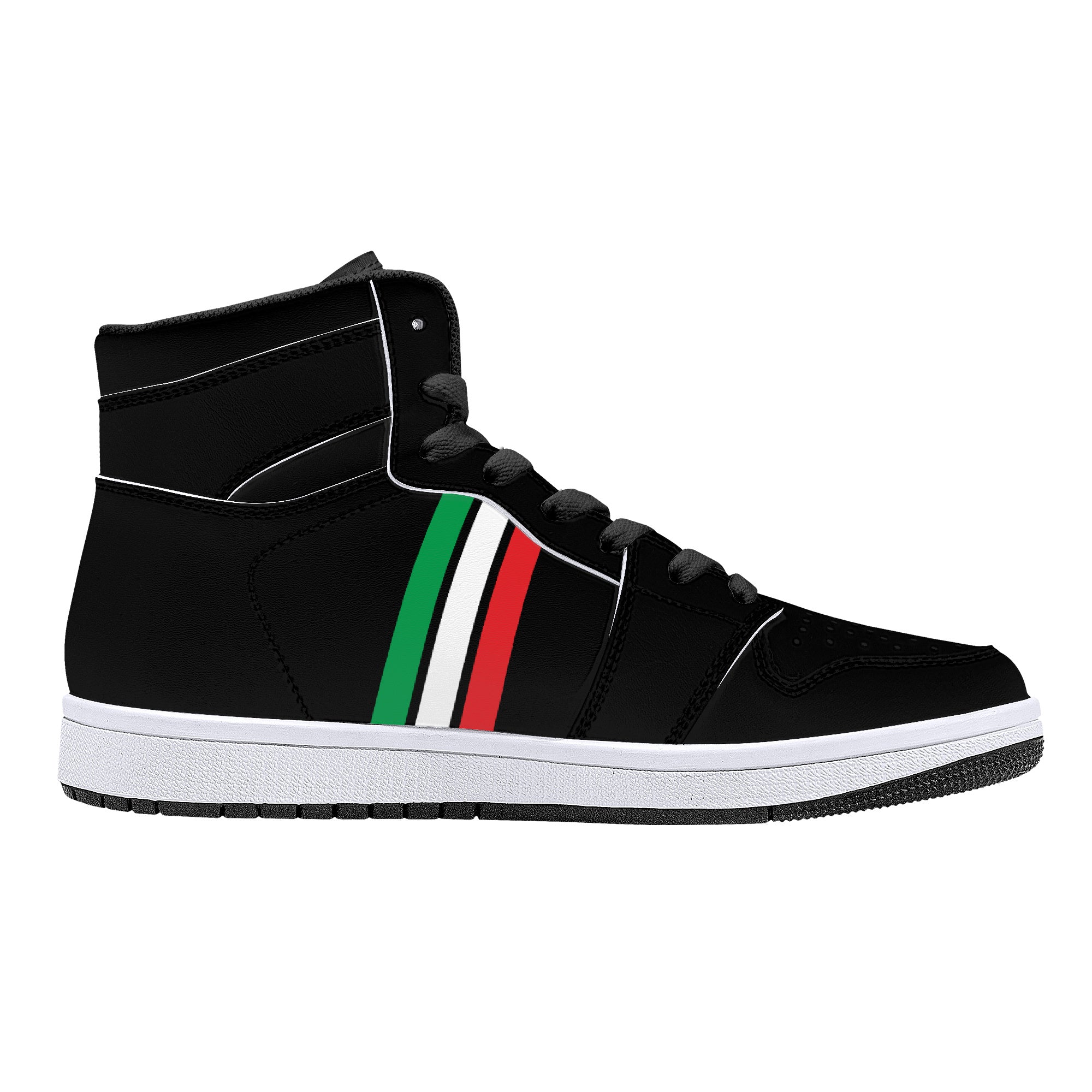 Italia High-Top Leather Sneakers - Black