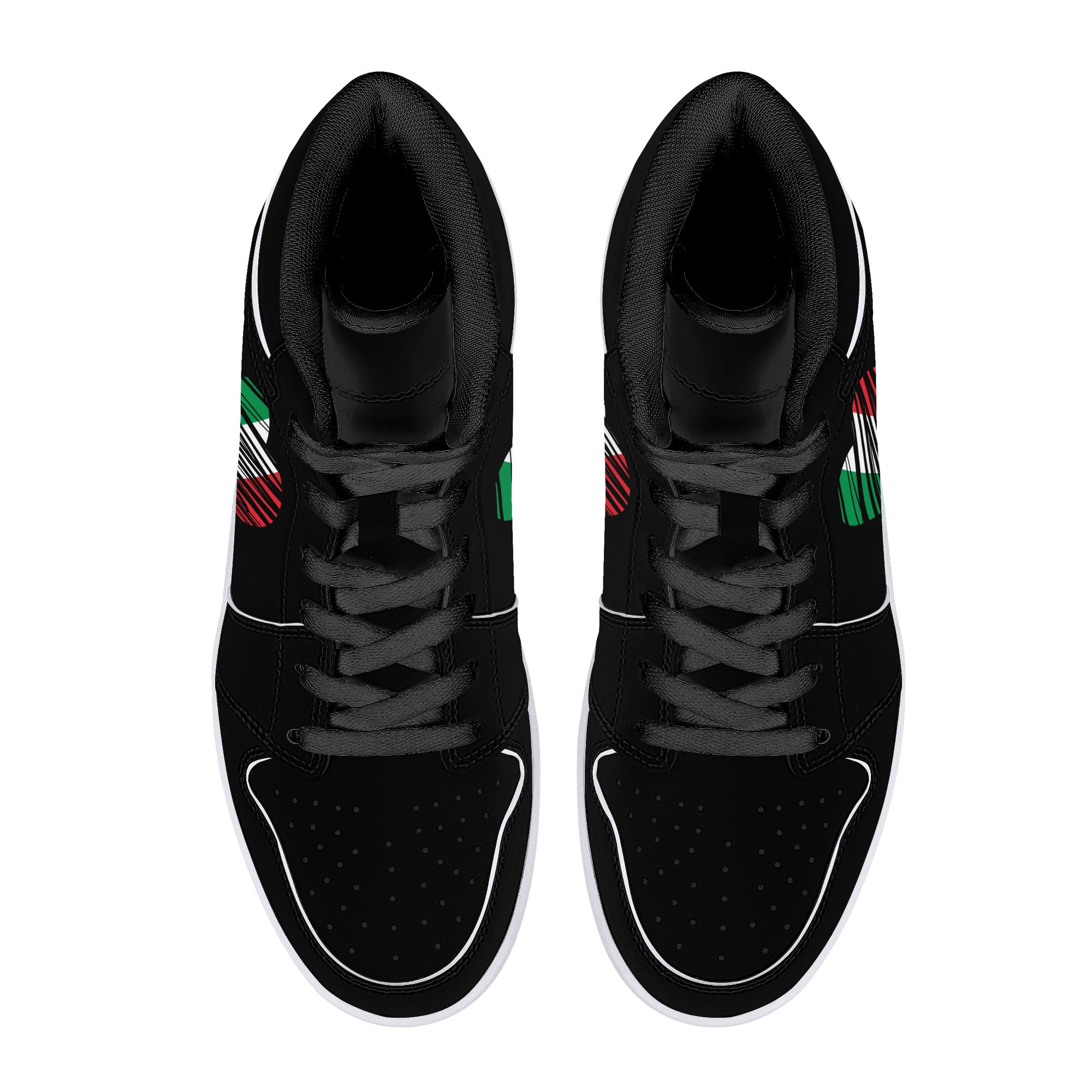 I Love Italy High-Top Leather Sneakers - Black