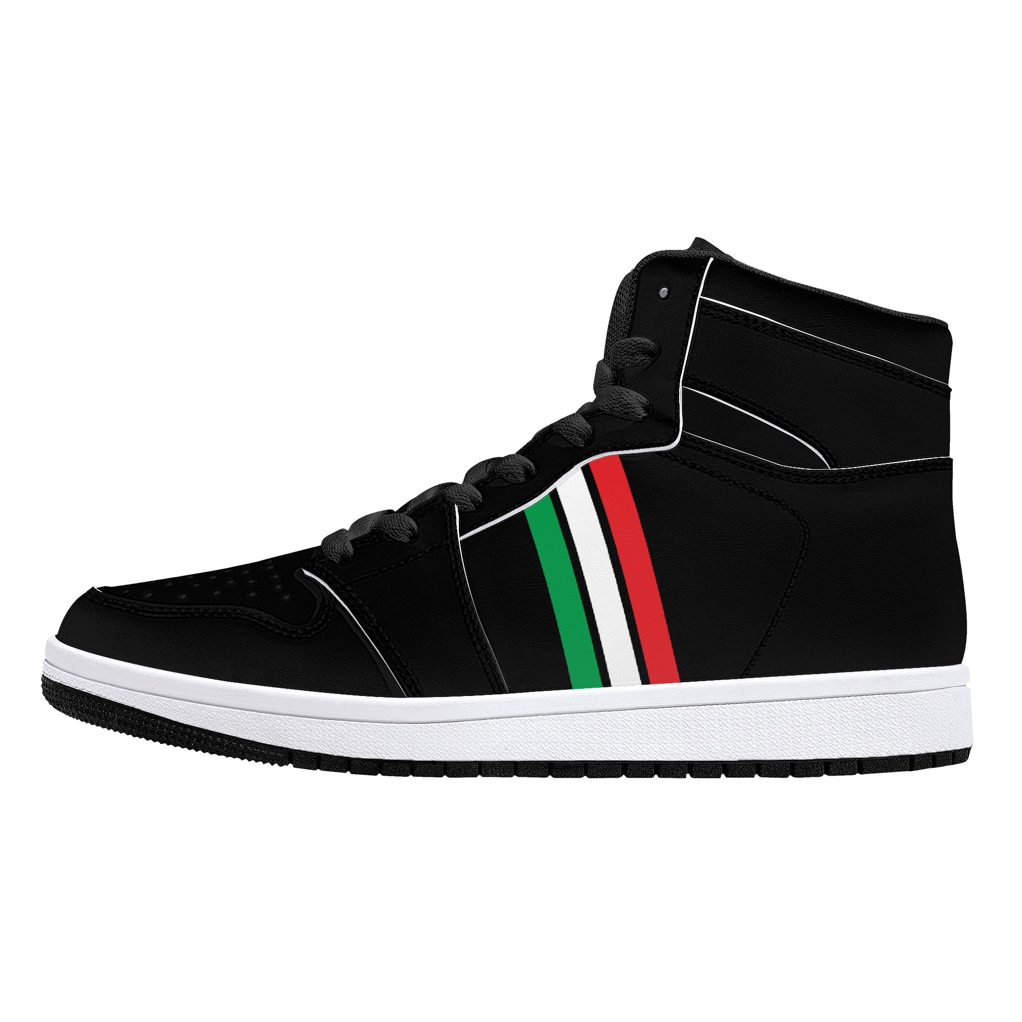 Italia High-Top Leather Sneakers - Black