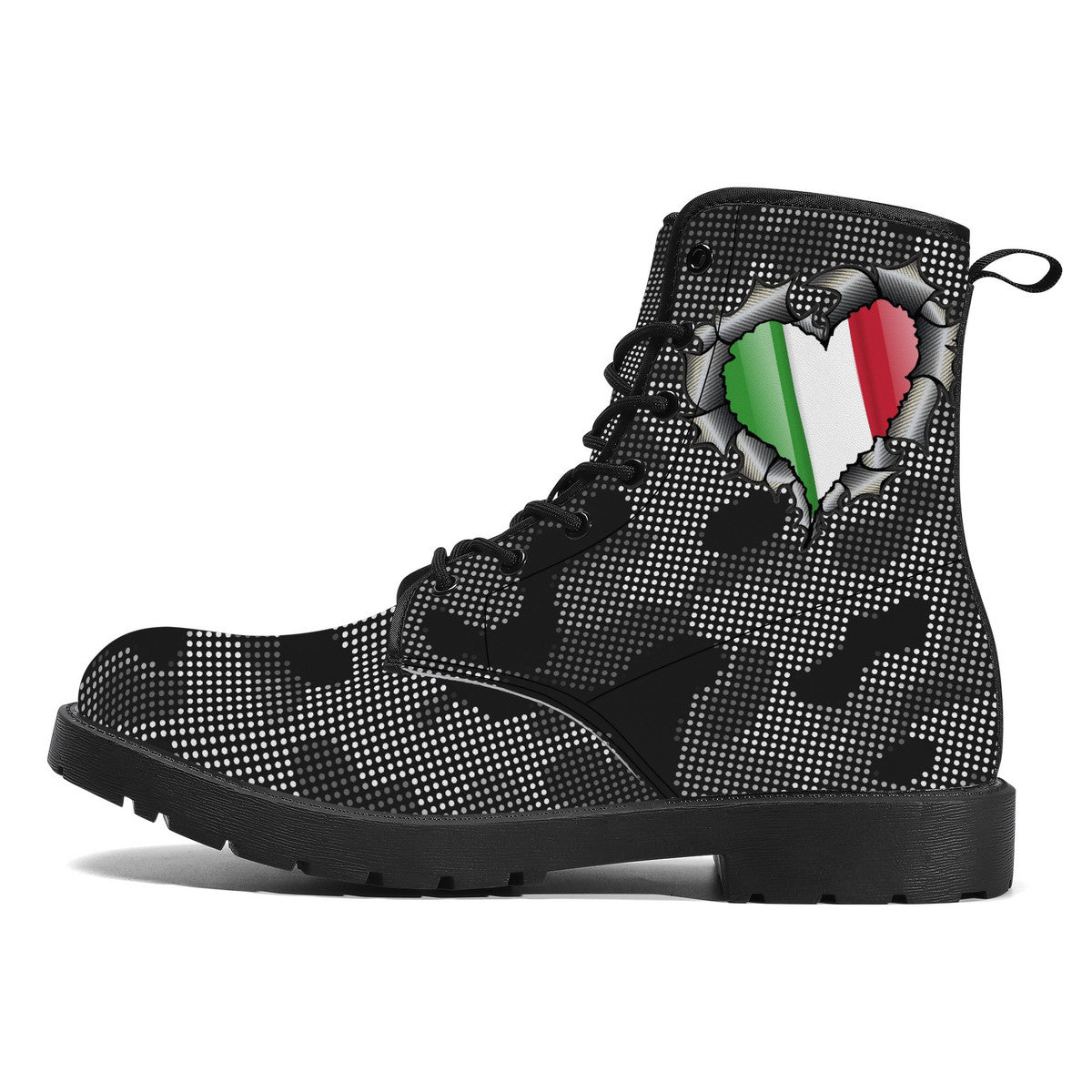 Italian Inside Carbon Fiber Camo Trendy Leather Boots