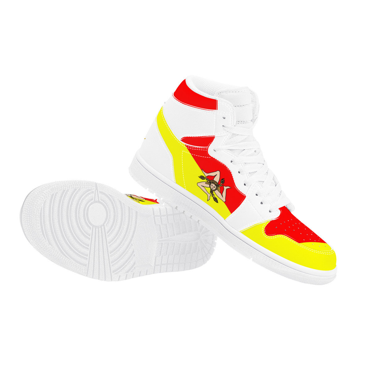 Sicilian Flag High Top Leather Sneakers